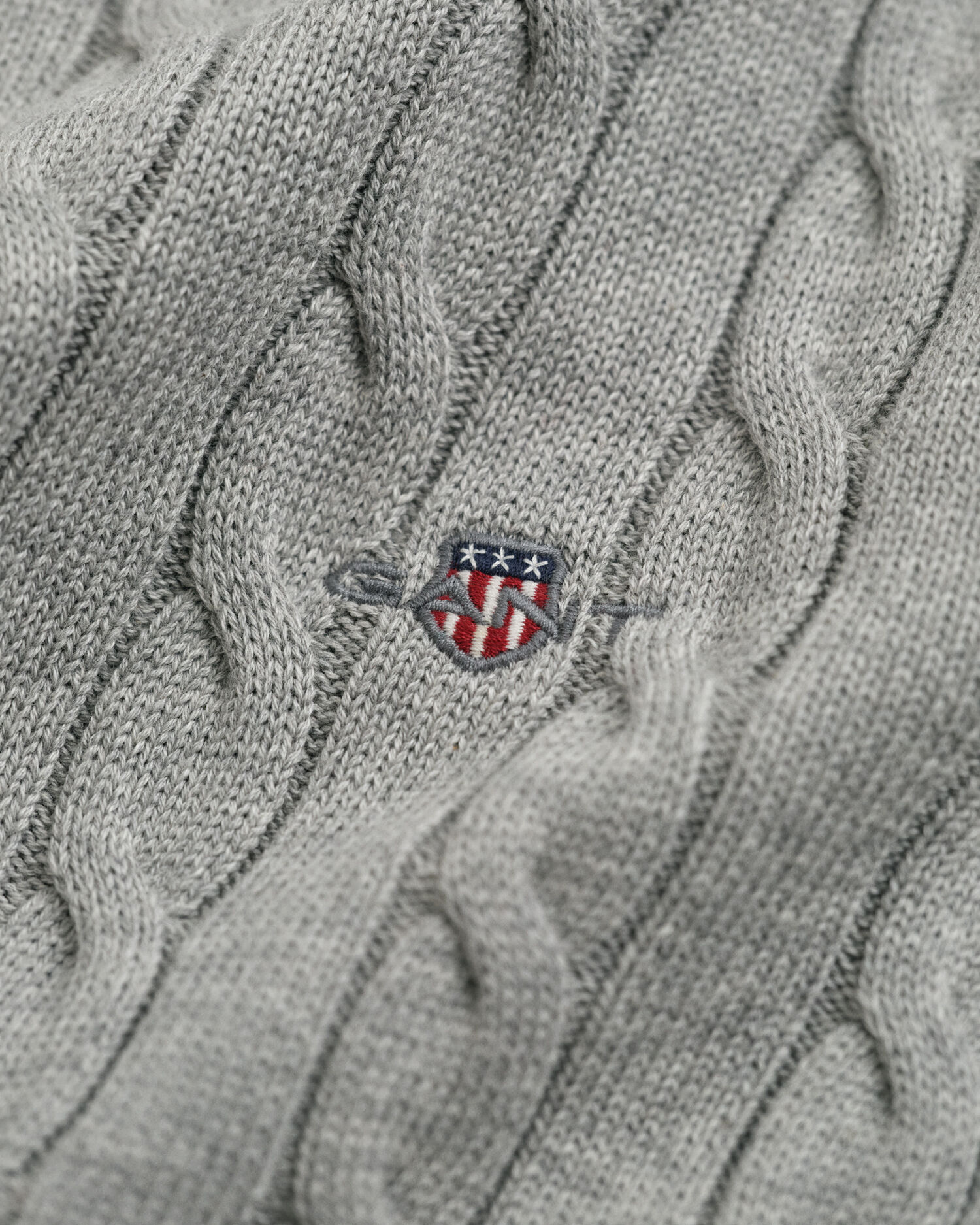 Zopfstrick Rollkragenpullover aus Baumwolle