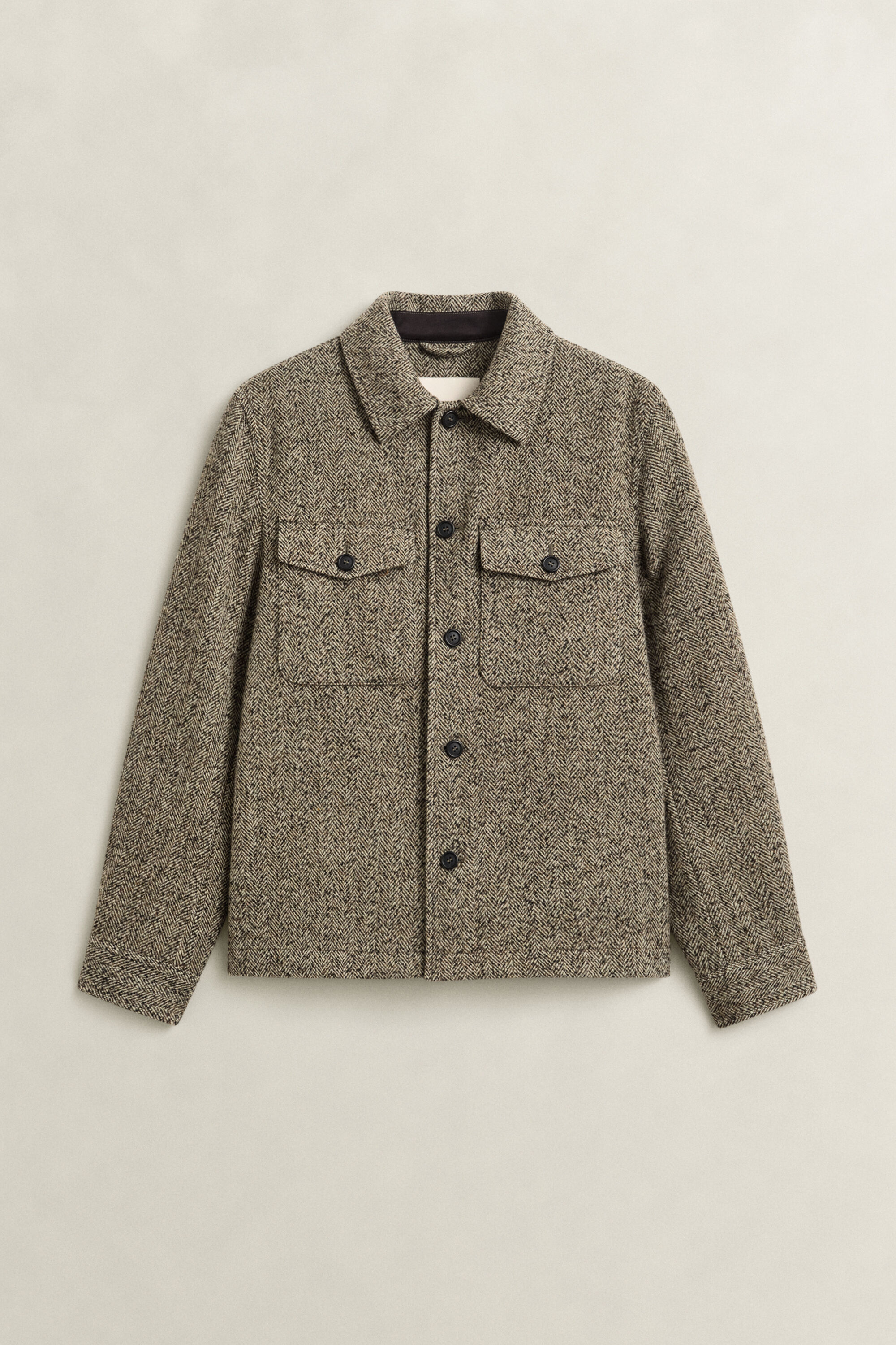 Hemdjacke mit Fischgrätmuster