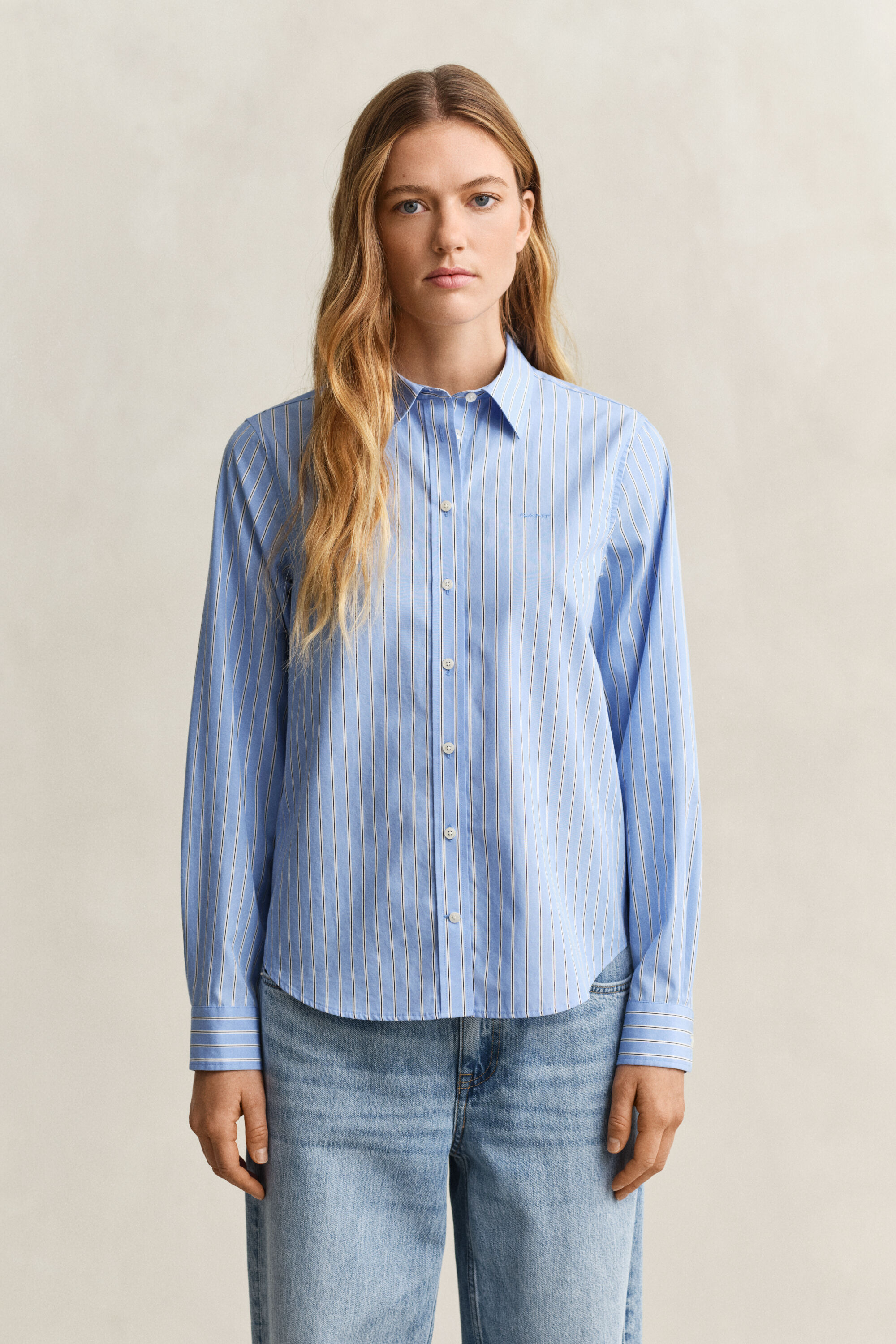 Regular Fit Classic Popeline Hemd mit Streifen