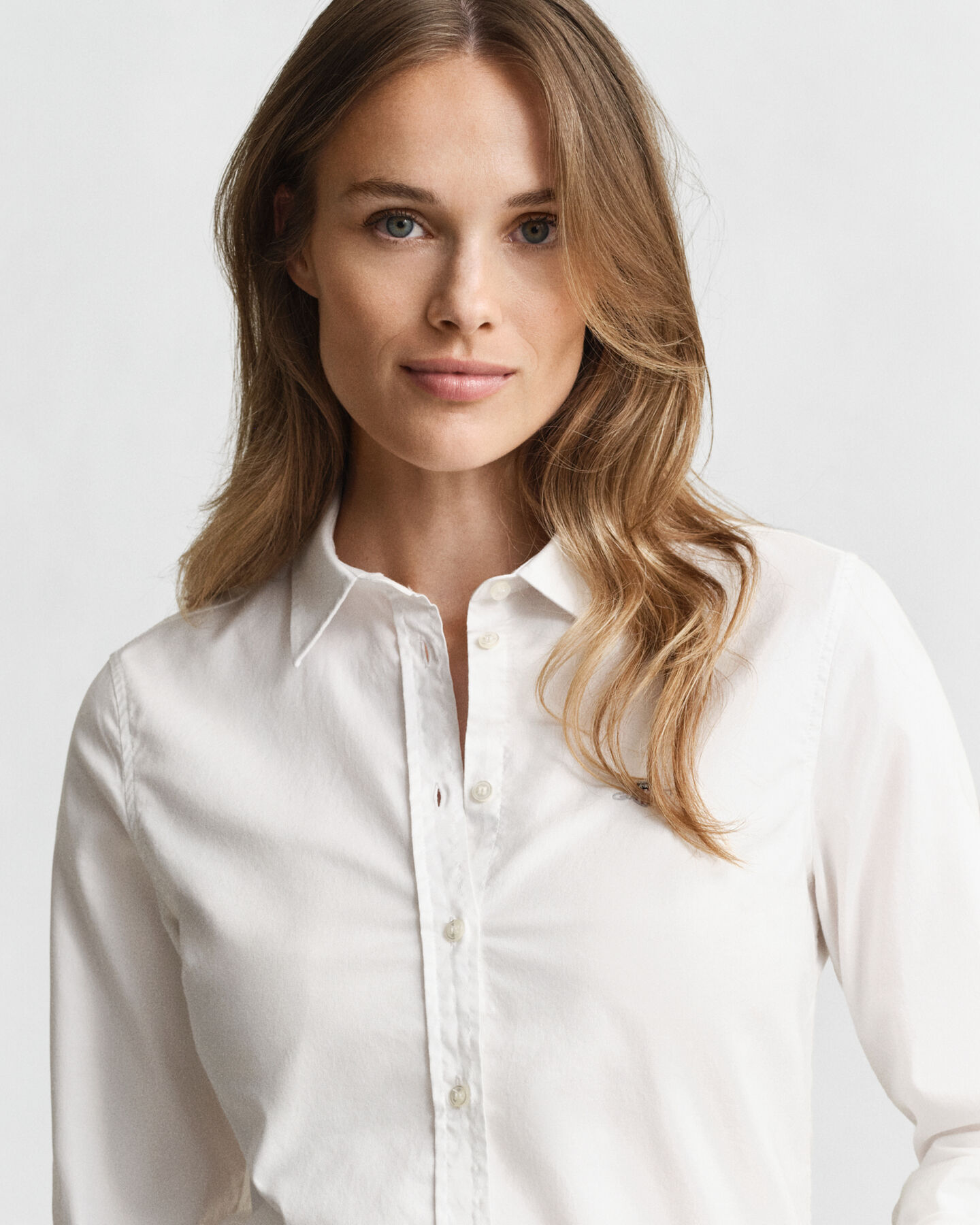 Slim Fit Oxford-Bluse mit Stretch