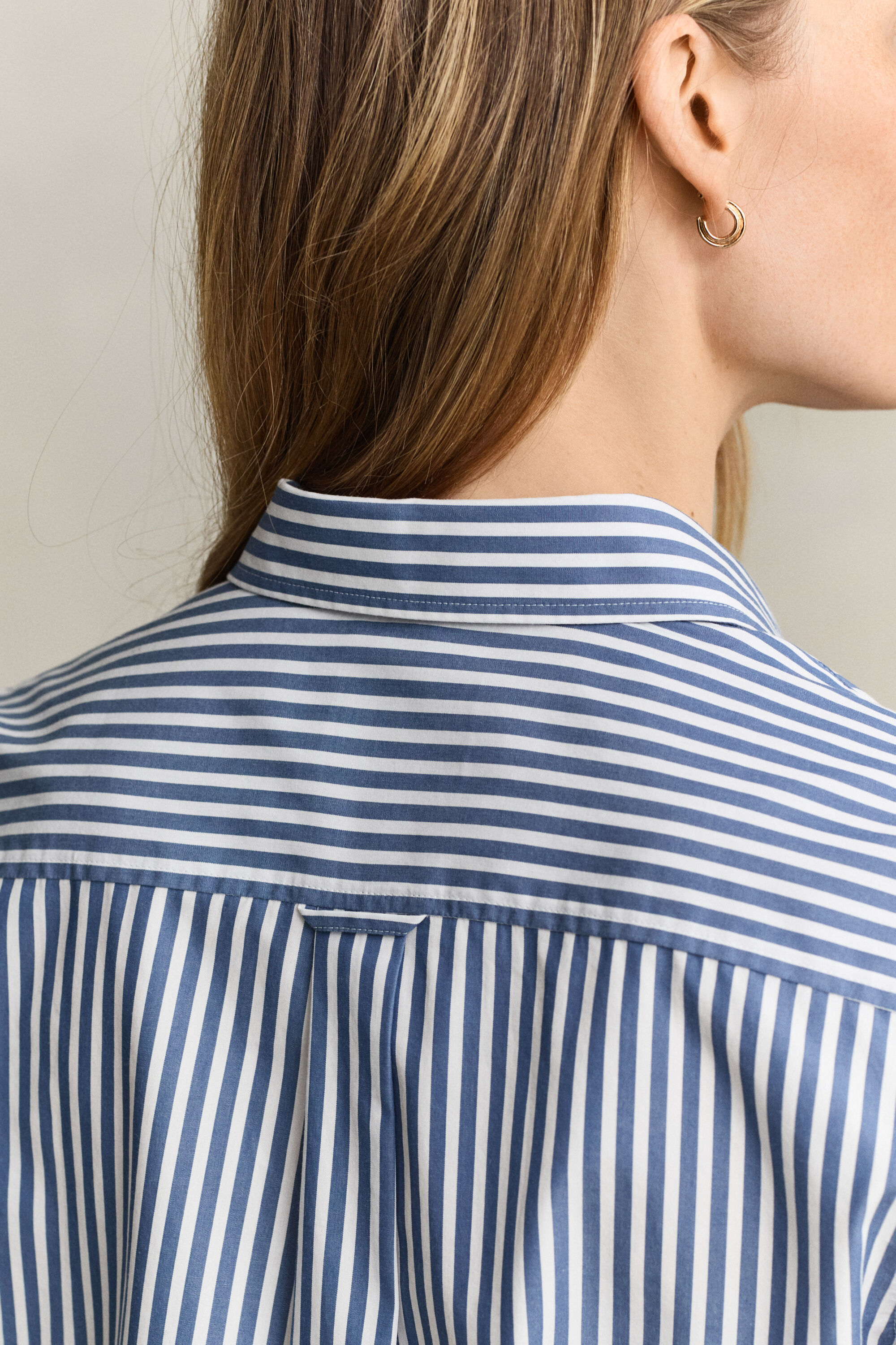 Popeline-Bluse im Regular Fit mit Streifen