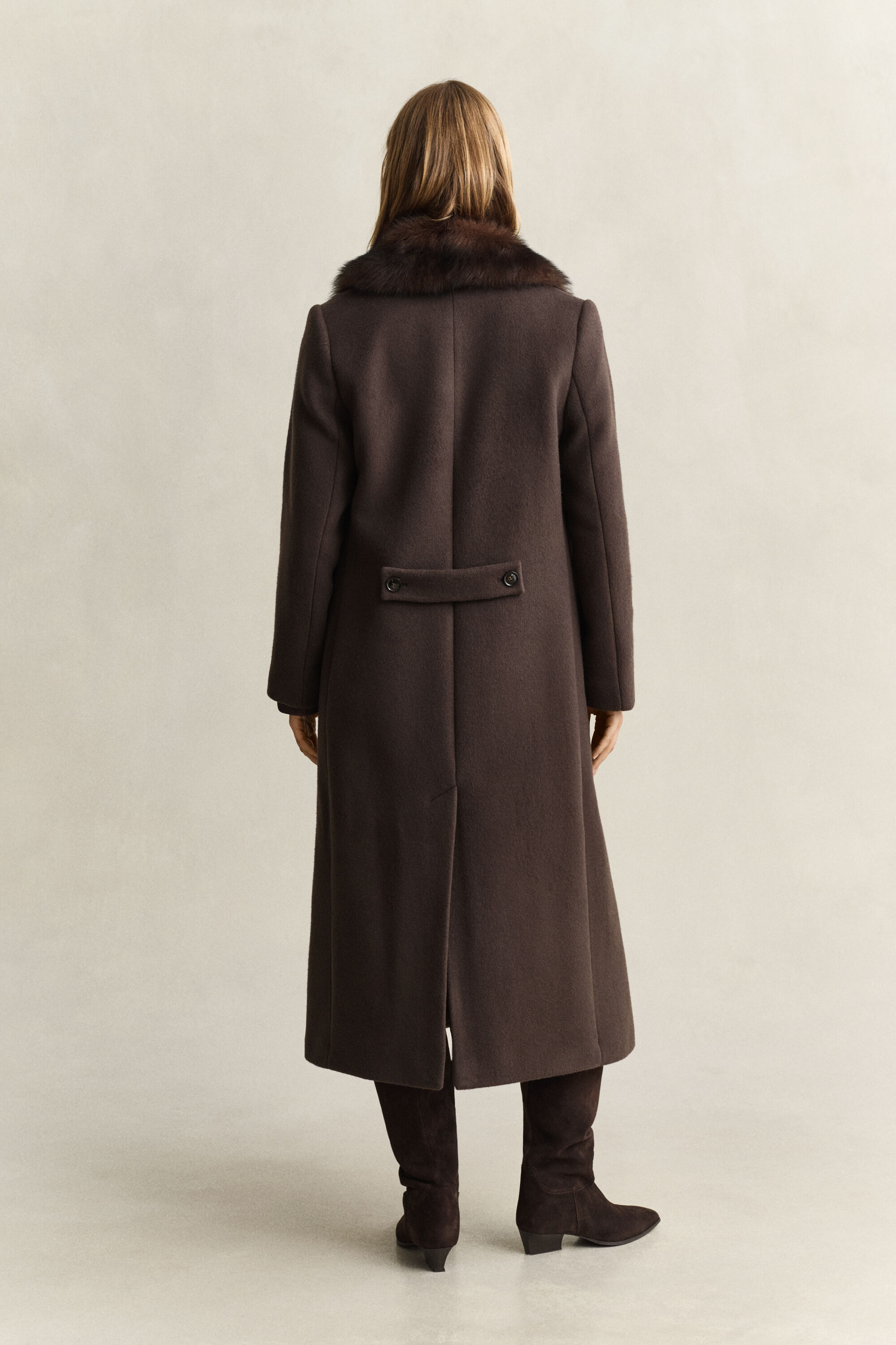 Mantel mit Shearling-Kragen
