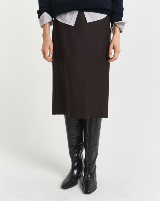 Bleistiftrock aus Wollmix in Midil&auml;nge