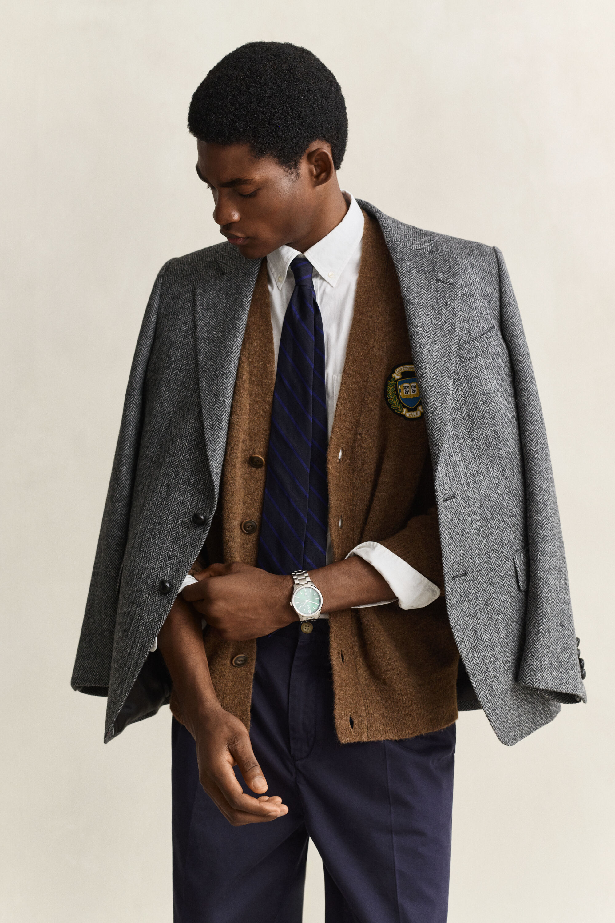 Gant x Yale Strickjacke aus angerauter Wolle