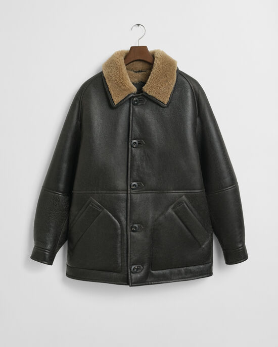 Shearling-Lederjacke