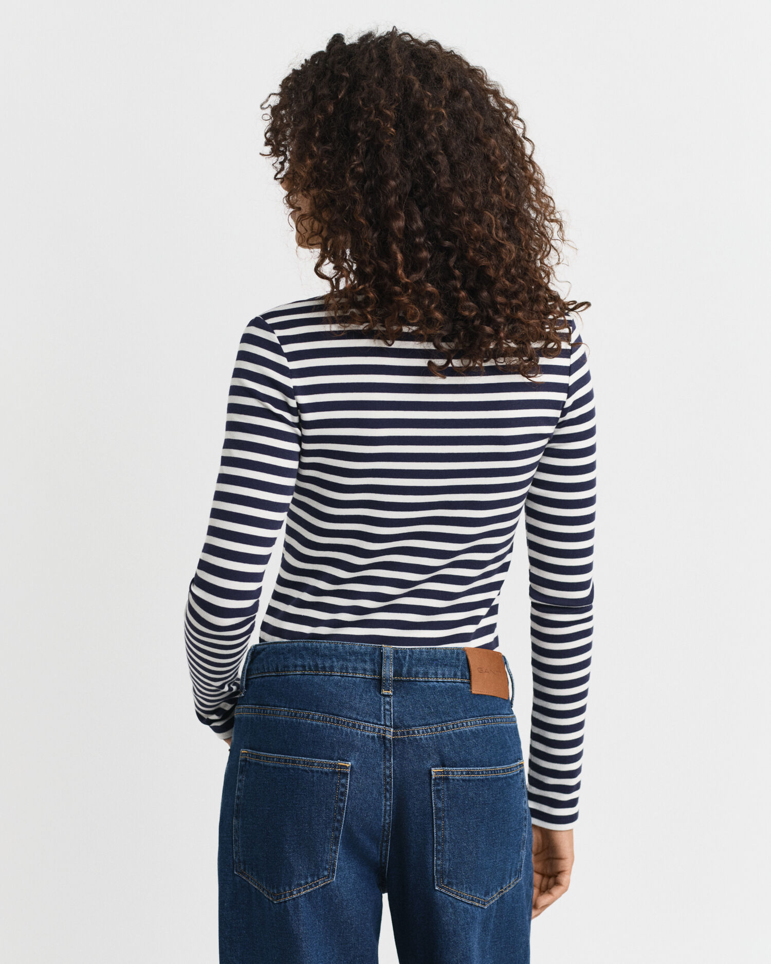Geripptes Langarm-T-Shirt mit Streifen