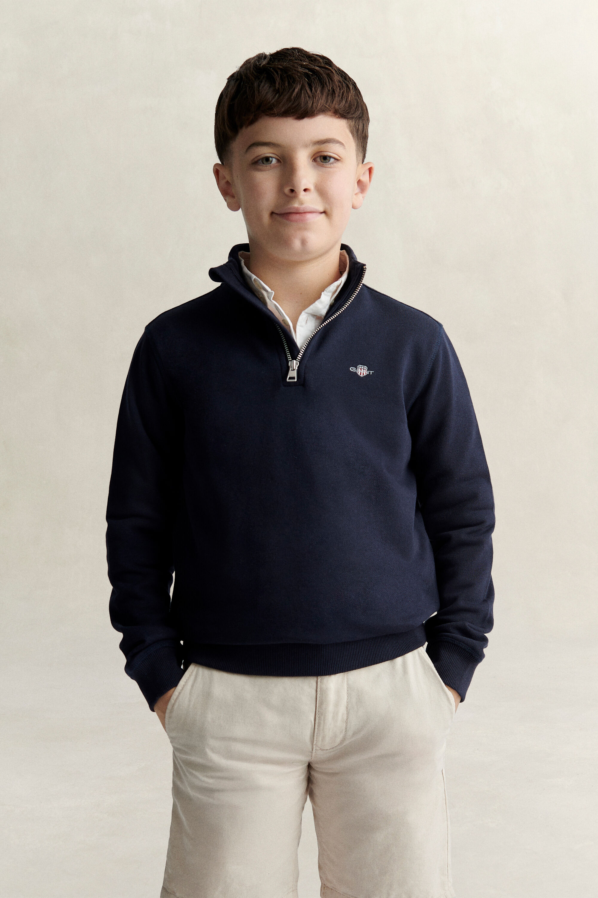 Teen Boys Shield Sweatshirt mit Reißverschlusskragen