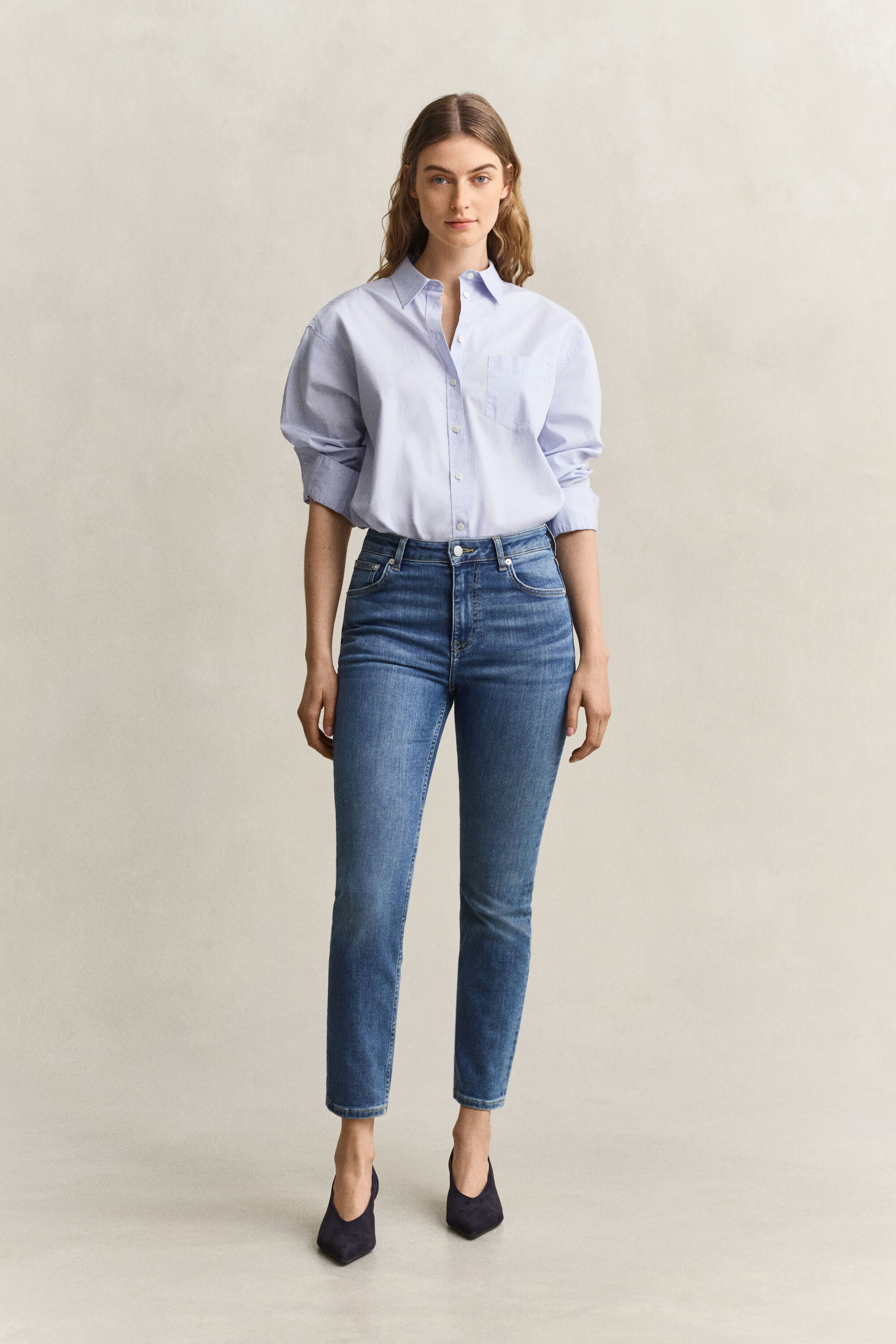 Cropped Stretch-Jeans