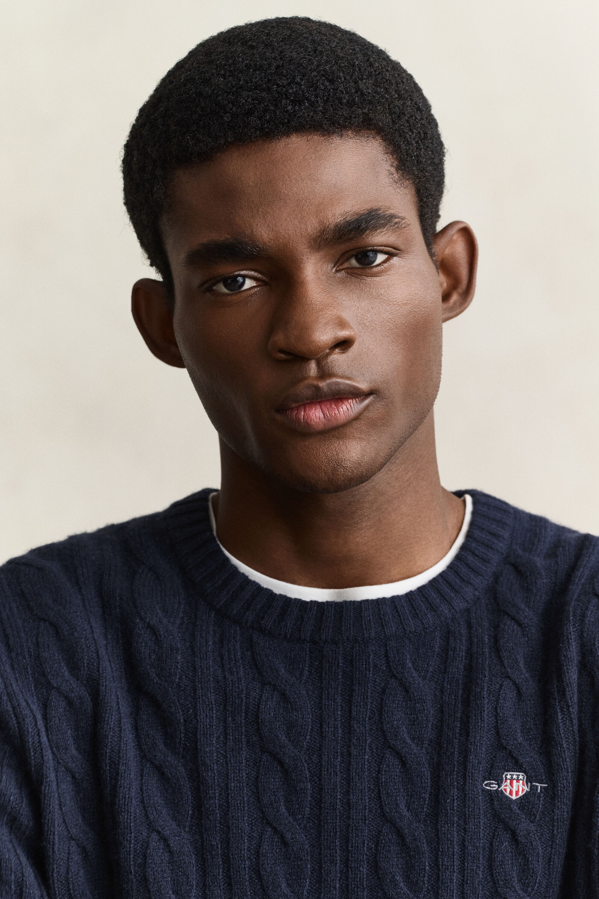Lambswool Zopfstrick Rundhalspullover