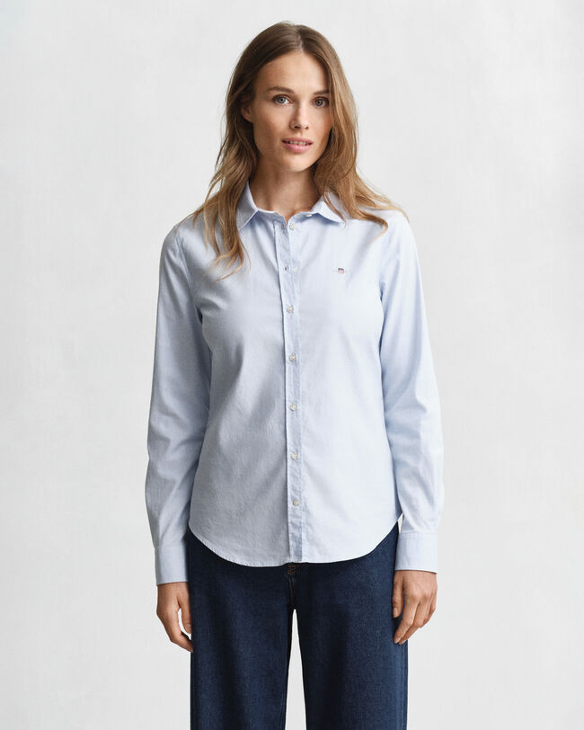 Slim Fit Oxford-Bluse mit Stretch