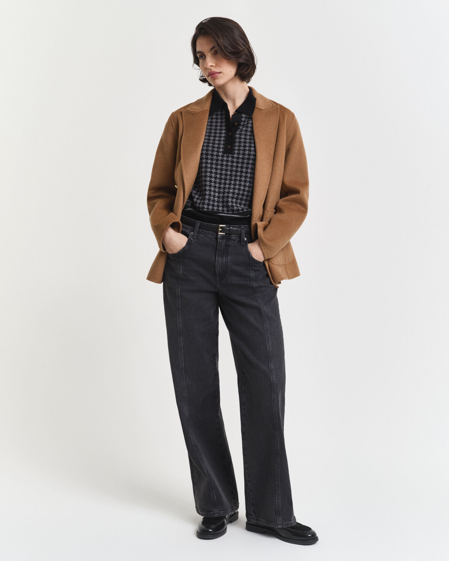 Houndstooth Jacquard Polopullover