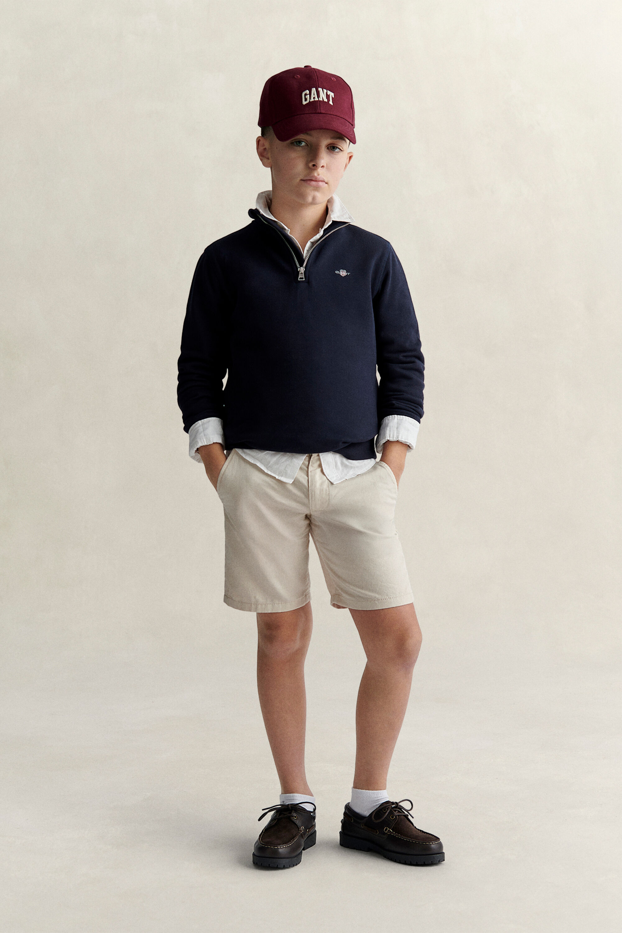 Teen Boys Shield Sweatshirt mit Reißverschlusskragen