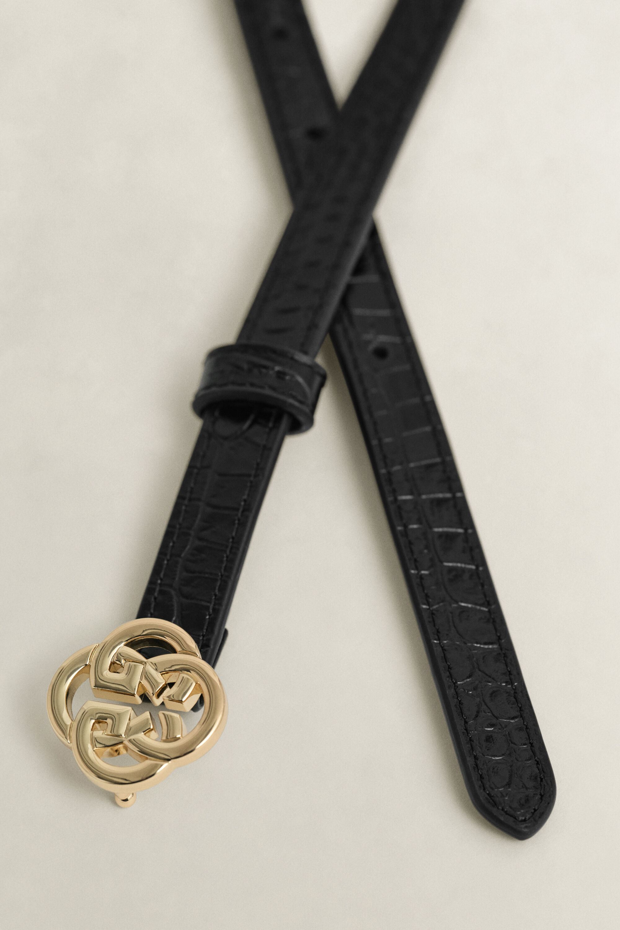 Croc-Effect Monogram Gürtel