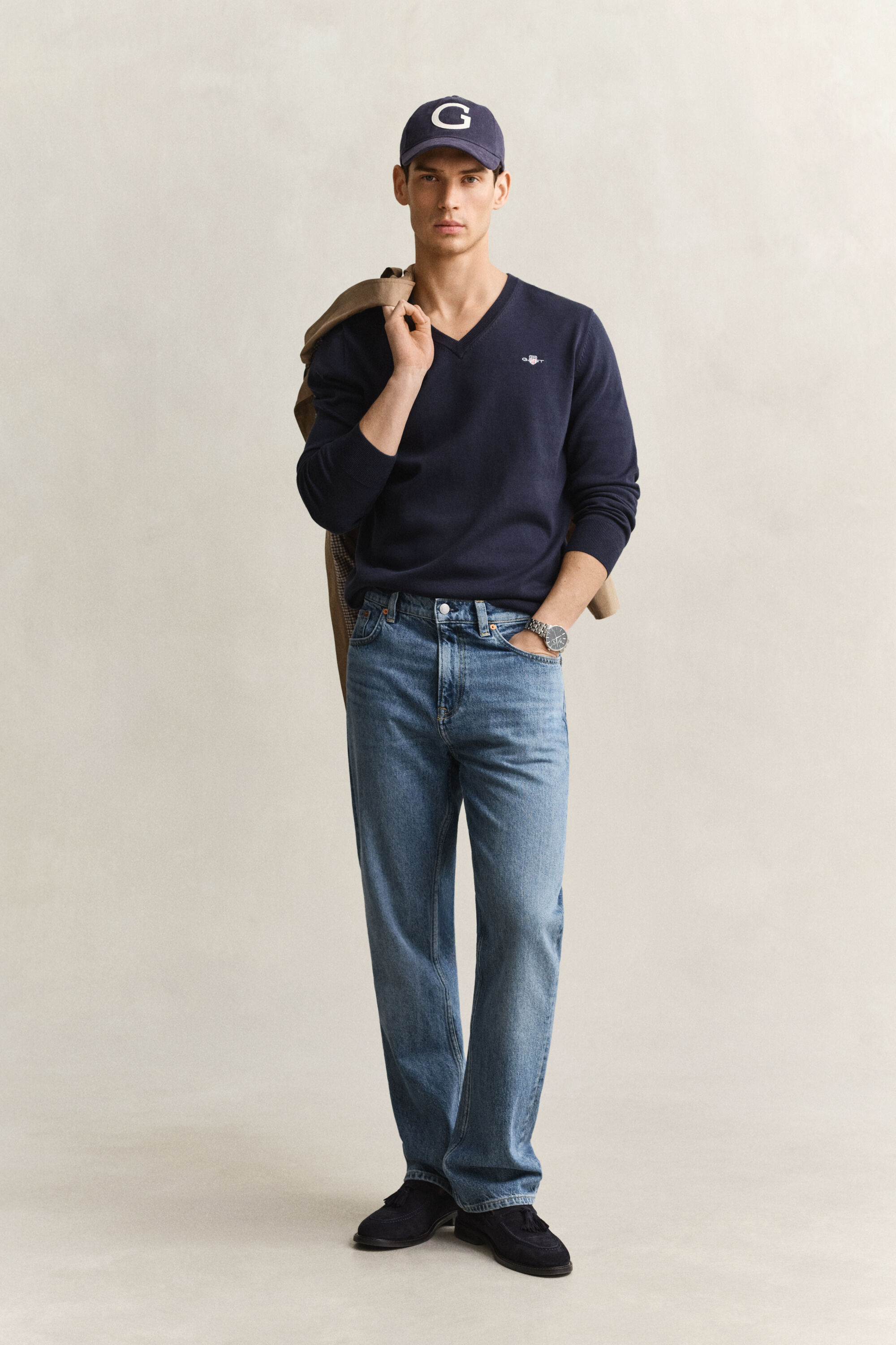 V-Neck Pullover aus Baumwolle
