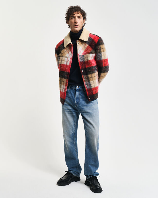 Rollkragenpullover aus Wolle und Baumwolle