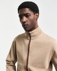 Sacker Rib Strickjacke mit Rei&szlig;verschluss