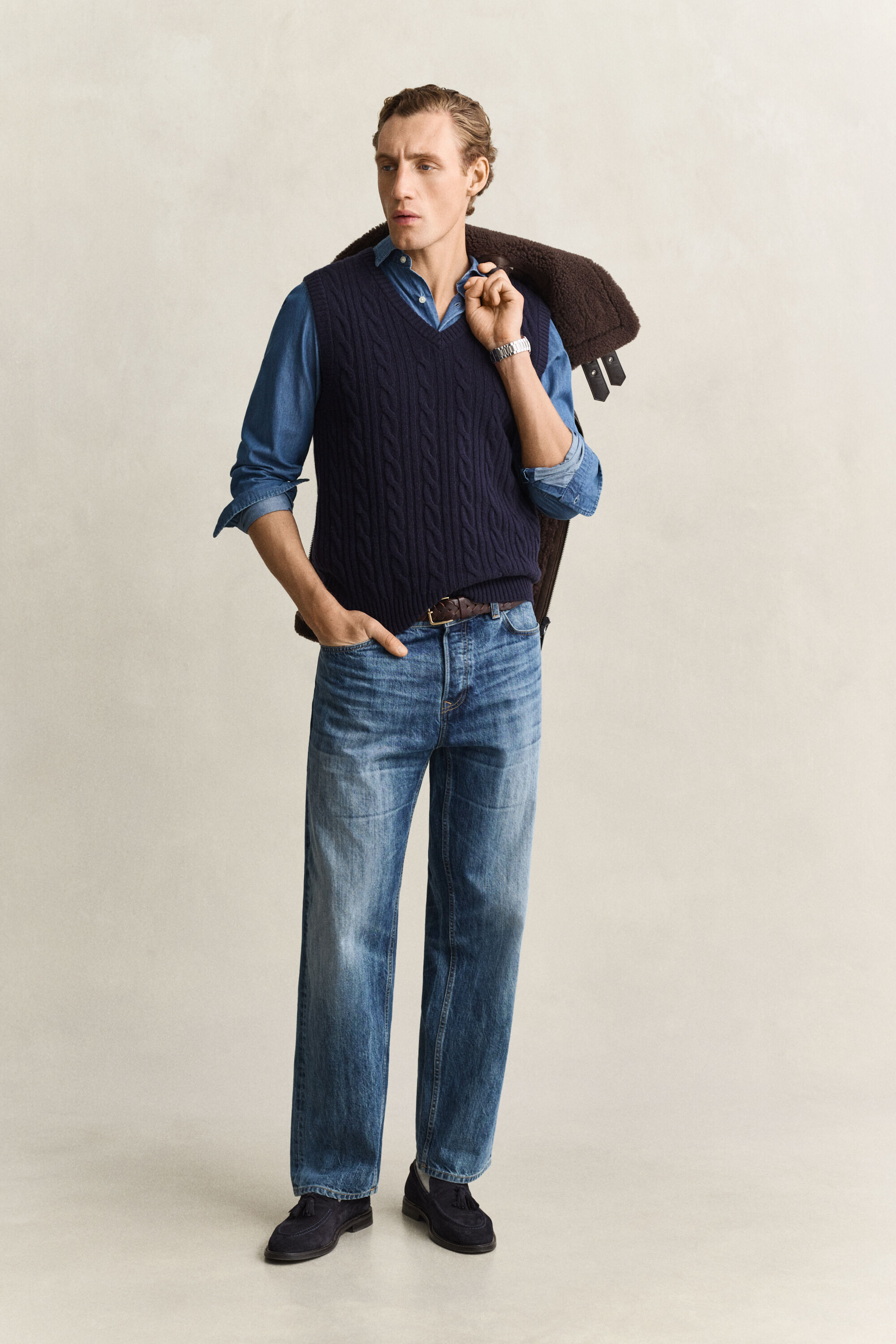 Zopfstrick Pullunder aus Lambswool