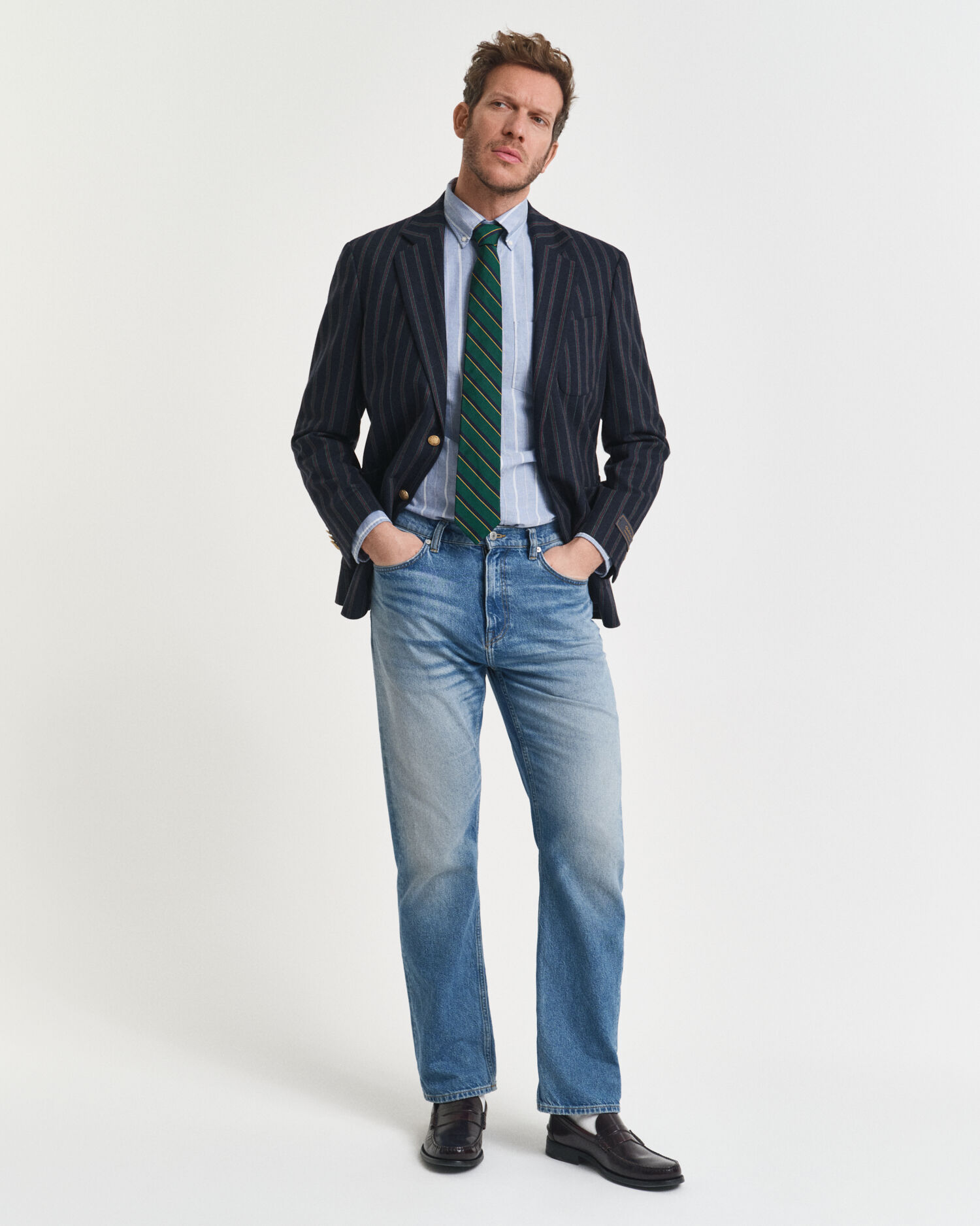 Regular Fit Classic Oxford-Hemd mit Streifen