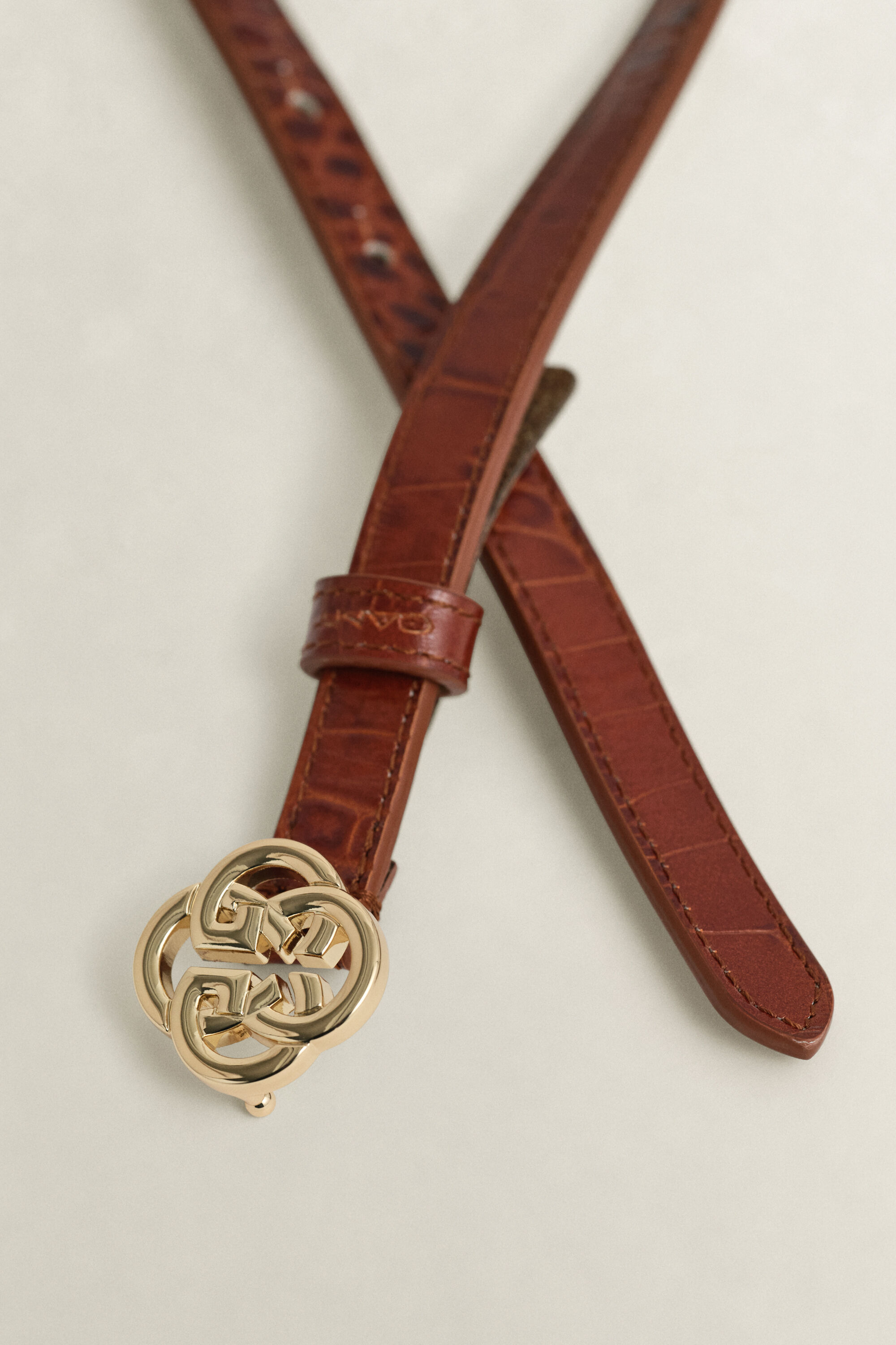 Croc-Effect Monogram Gürtel