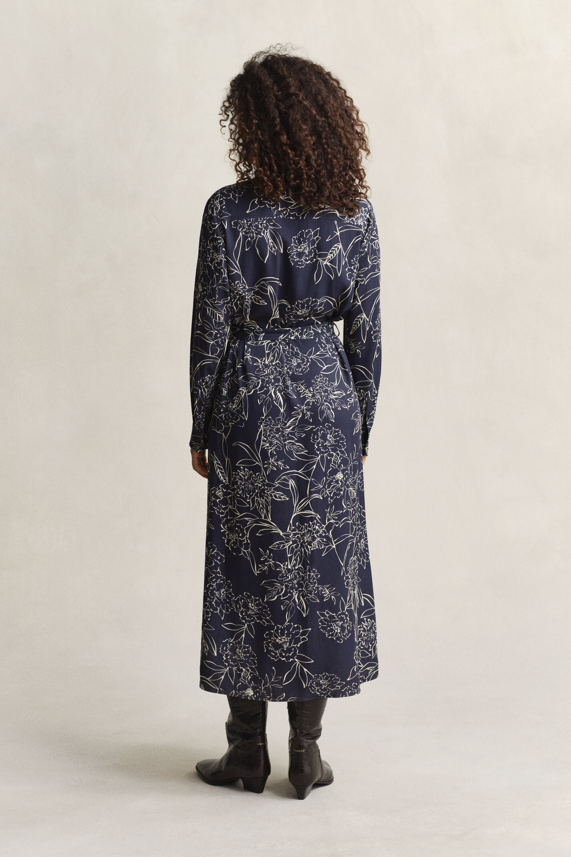 Hemdblusenkleid mit Blumen-Print