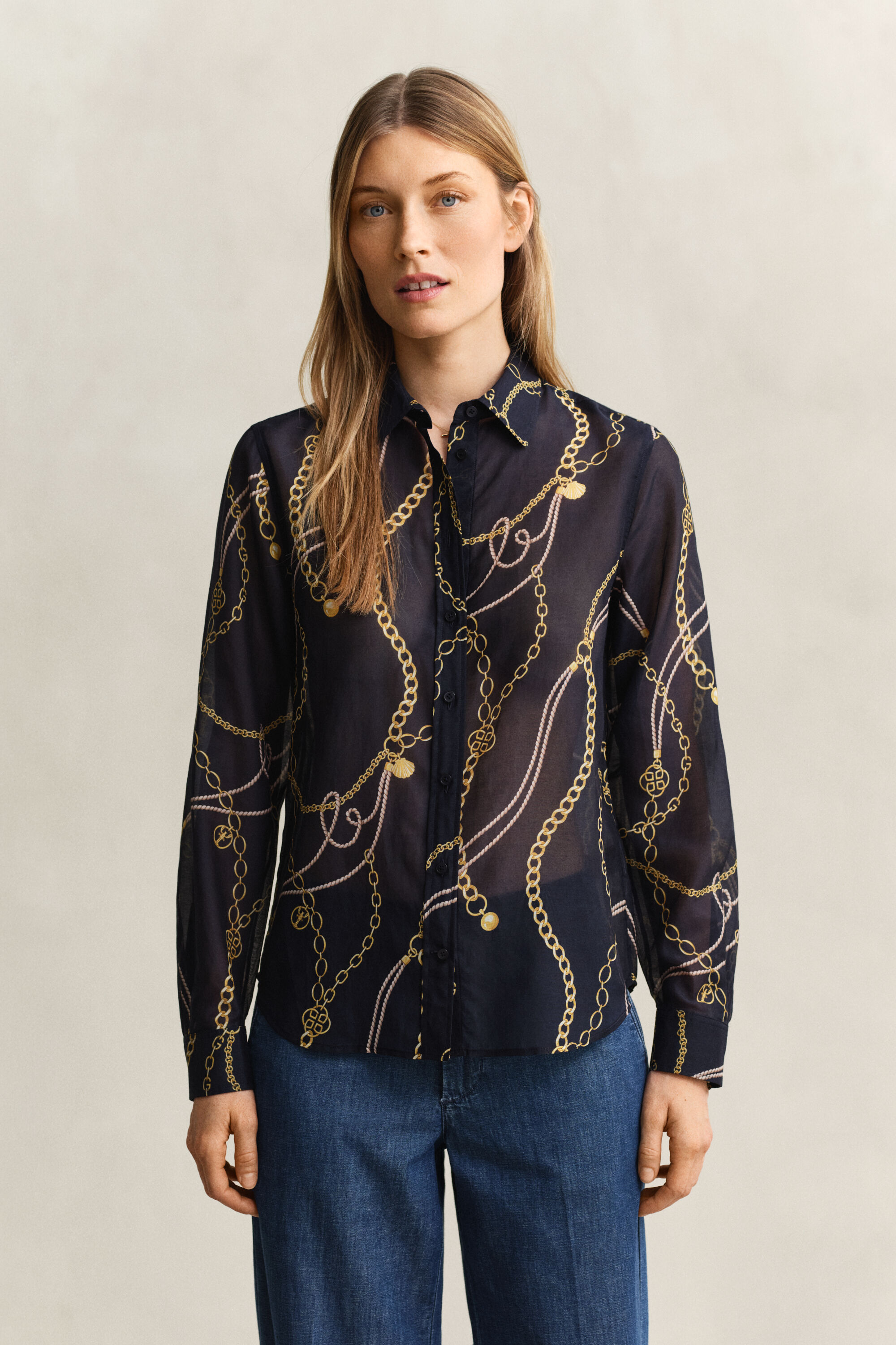 Bluse aus Baumwoll-Seiden-Mix