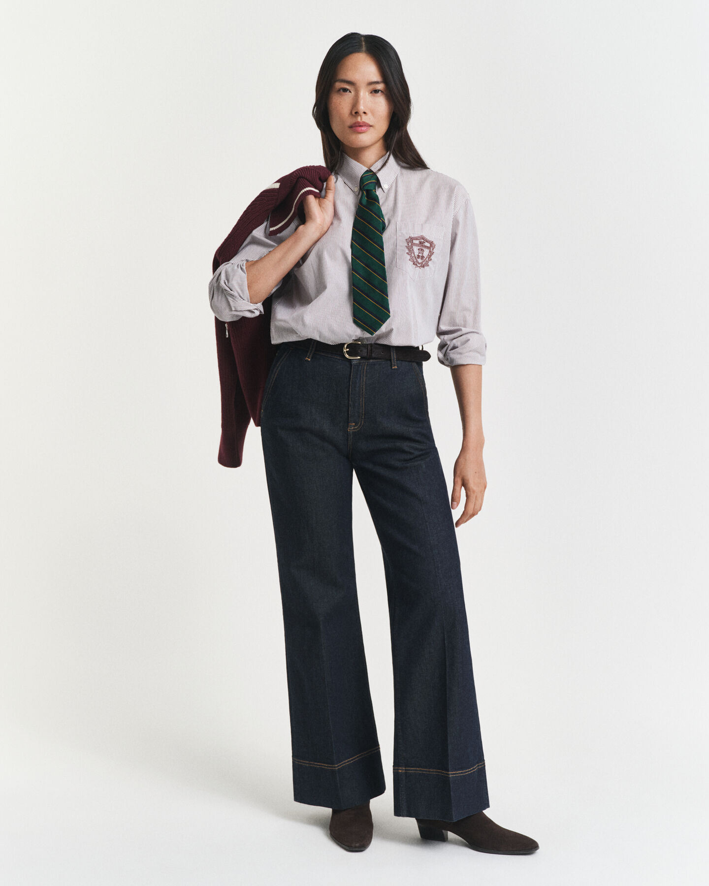 Tailored Jeans mit weitem Schlag