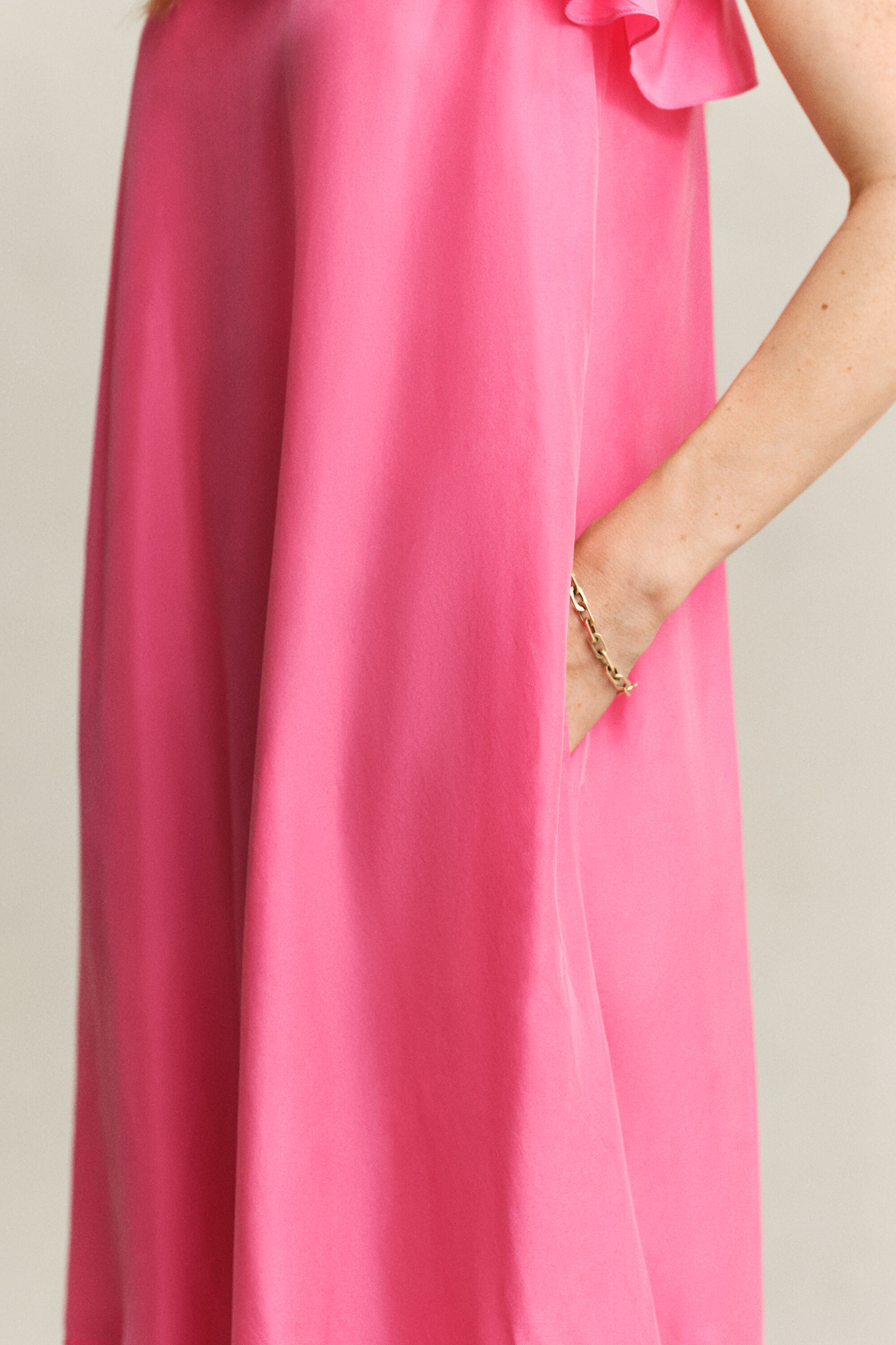 Midi-Trägerkleid aus Seide