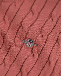 Teen Girls Zopfstrick Kurzarmpullover aus Stretch-Baumwolle