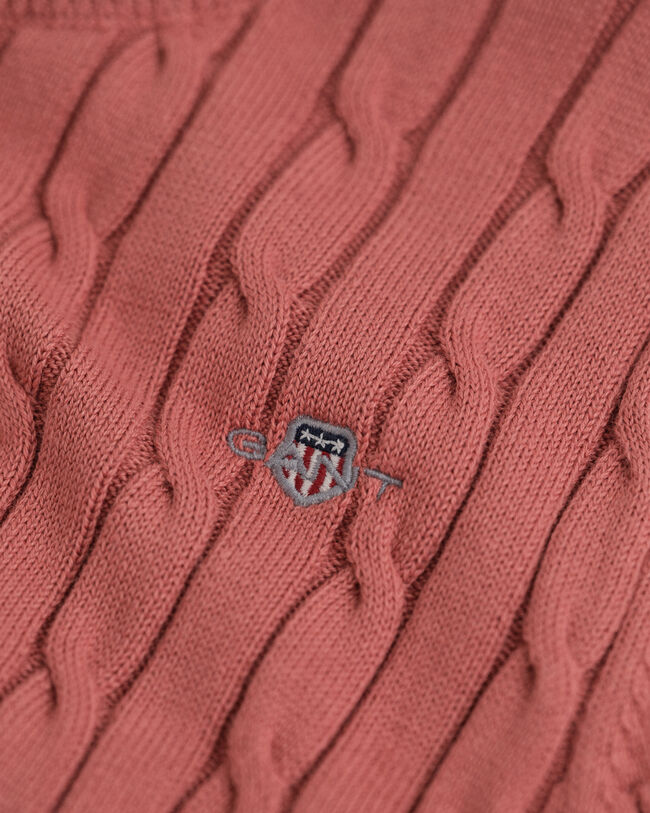 Teen Girls Zopfstrick Kurzarmpullover aus Stretch-Baumwolle