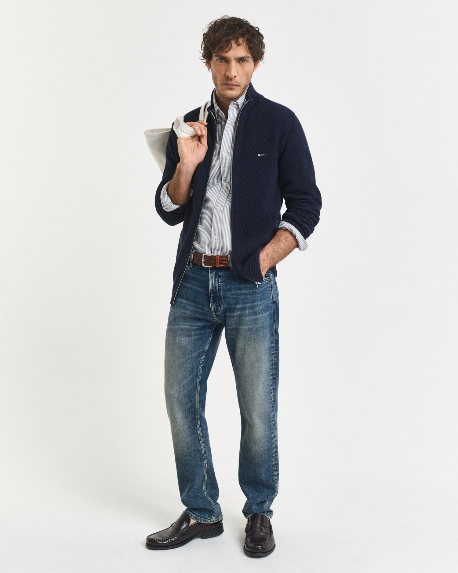 Strickjacke aus Baumwoll-Piqué