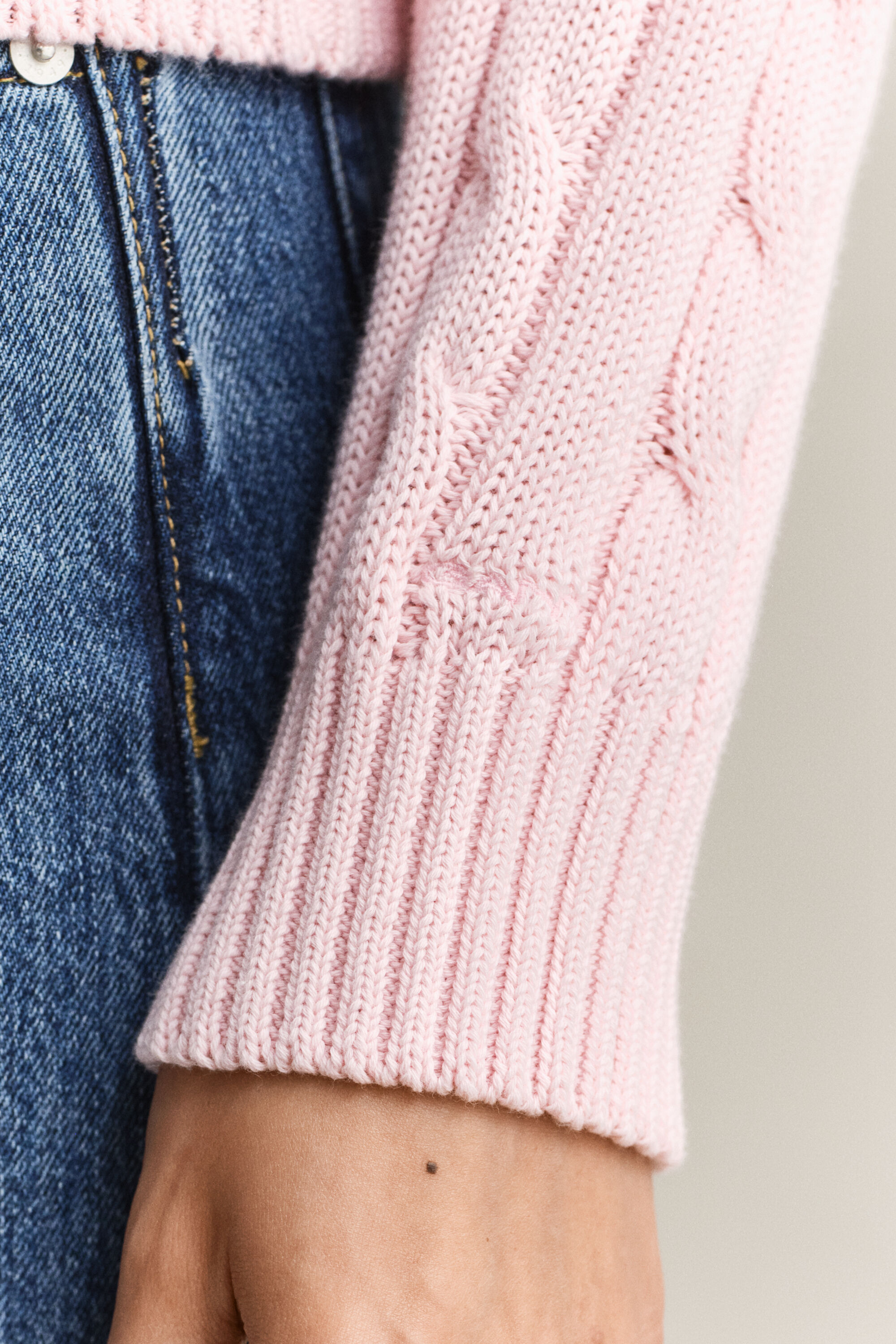 Zopfstrick Pullover aus Baumwolle