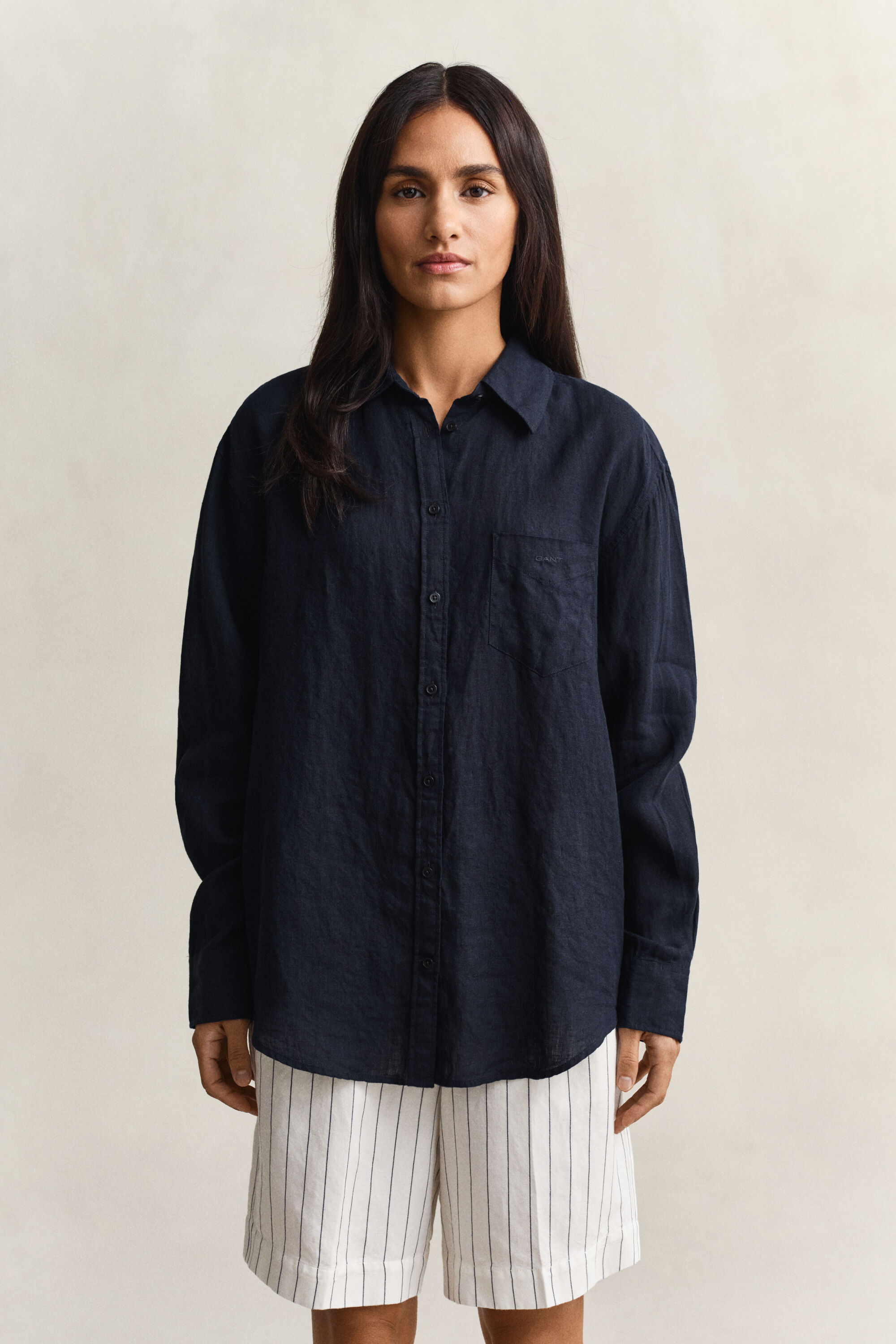 Relaxed Fit Leinen Bluse