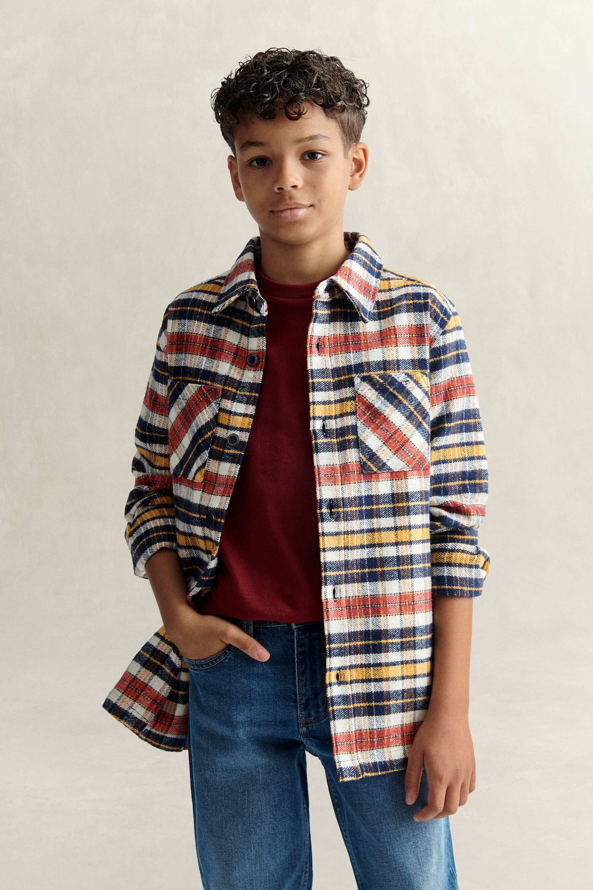 Teen Boys Hemdjacke mit Karomuster