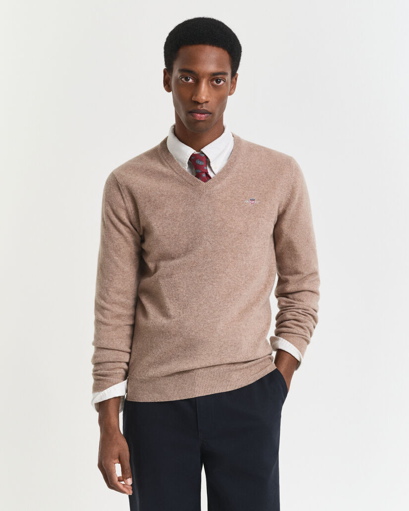 Superfine Lambswool V-Neck Pullover