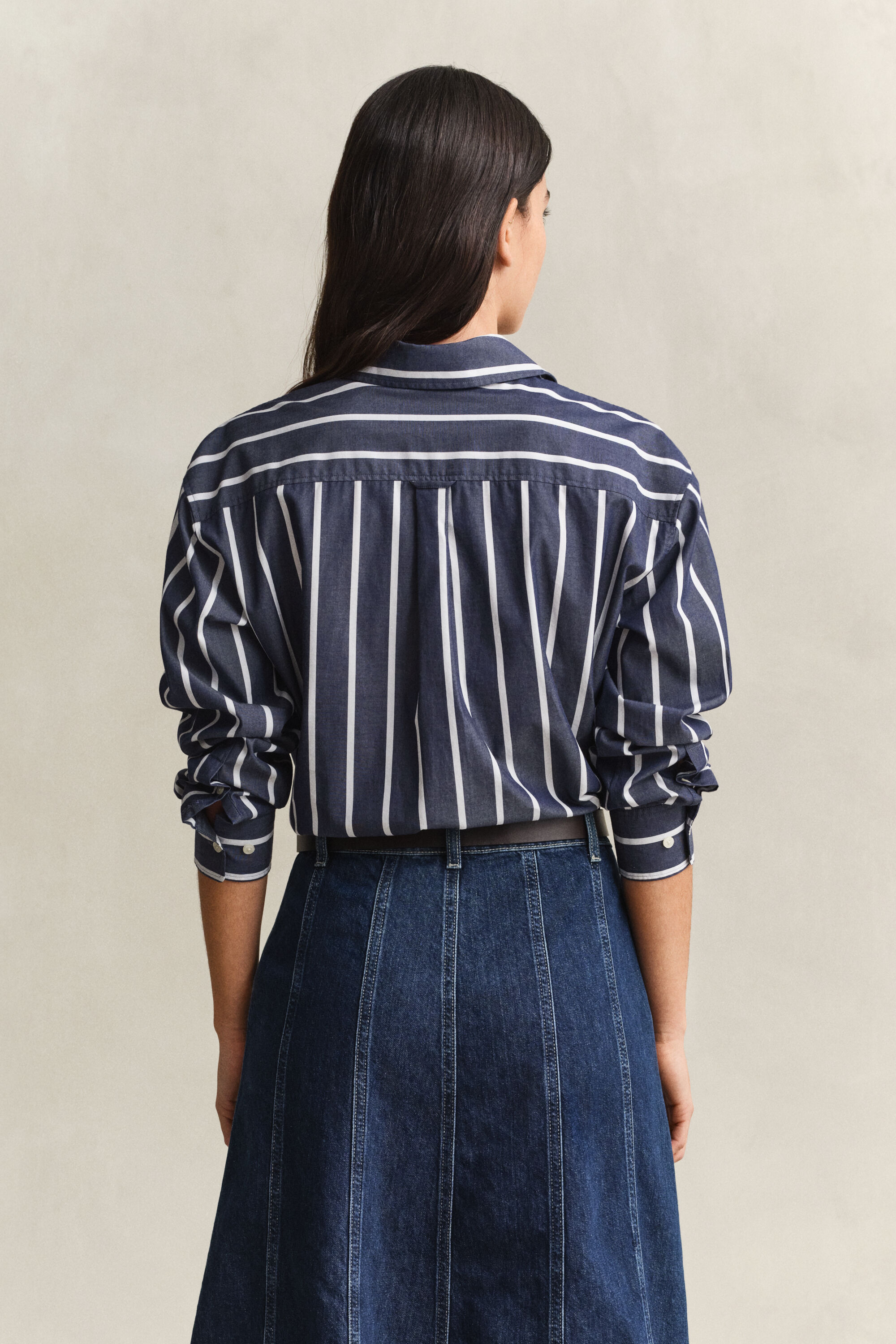 Relaxed Fit Classic Popeline-Bluse mit Streifen