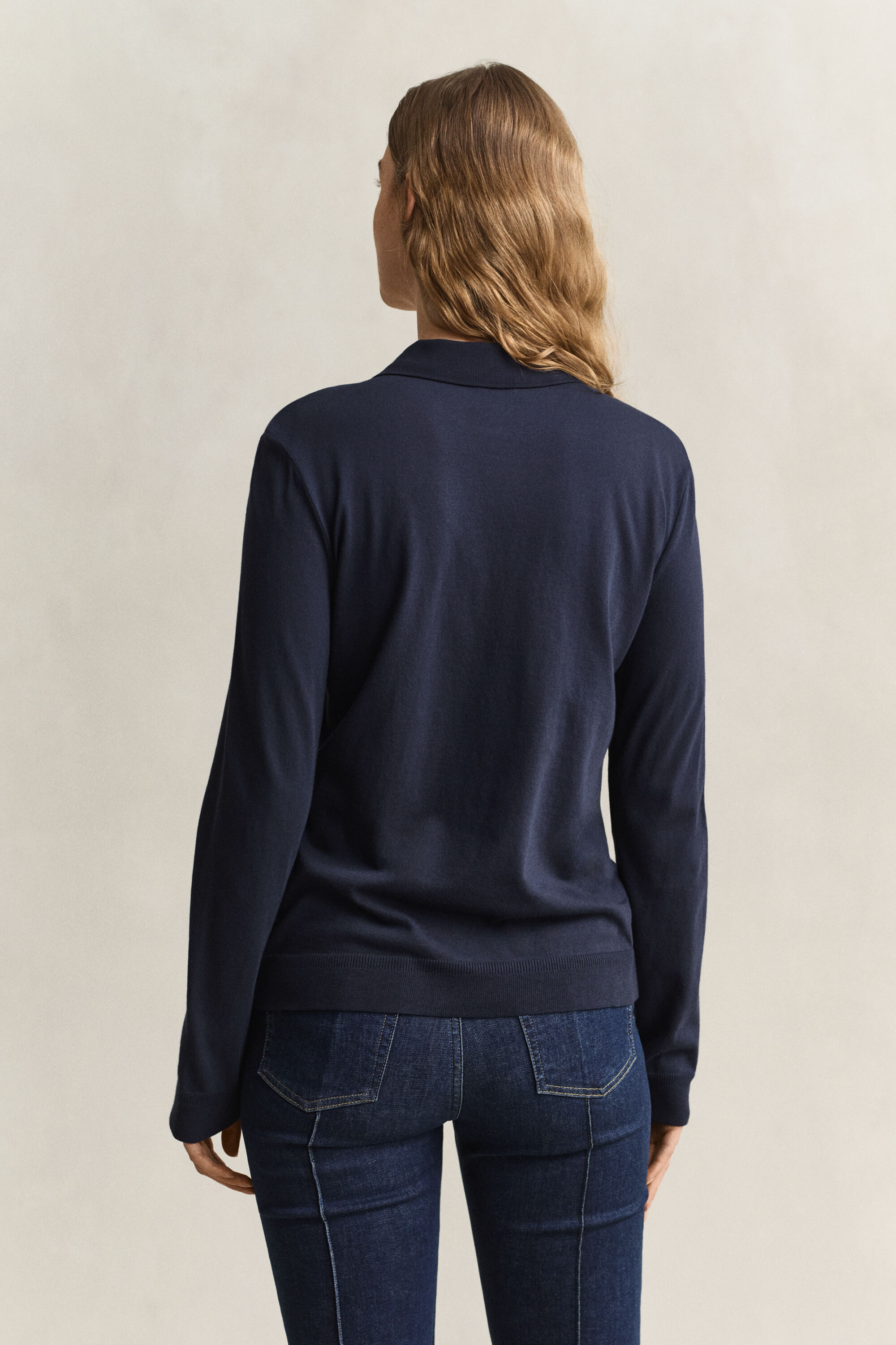 Nahtloses Langarm-Poloshirt