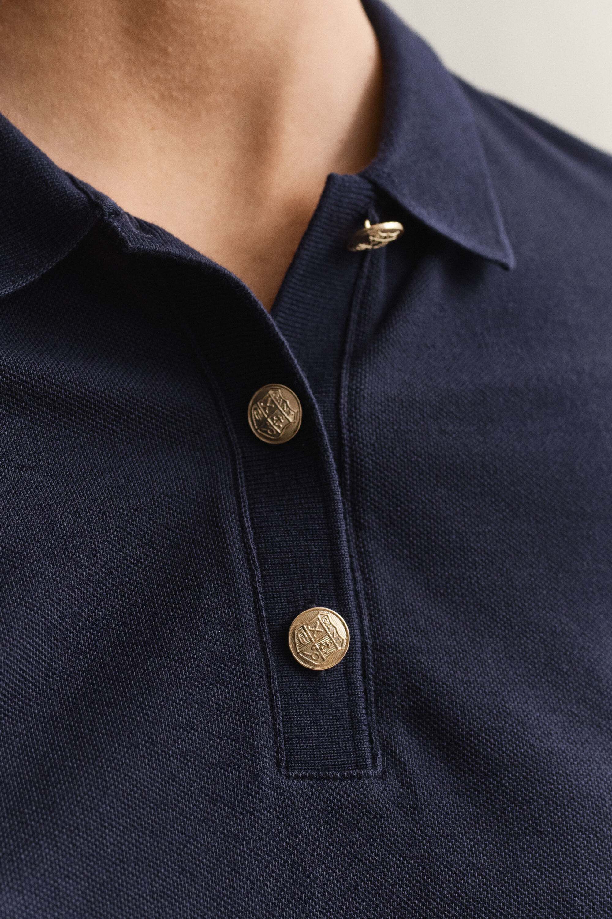 Langärmliges Piqué-Poloshirt