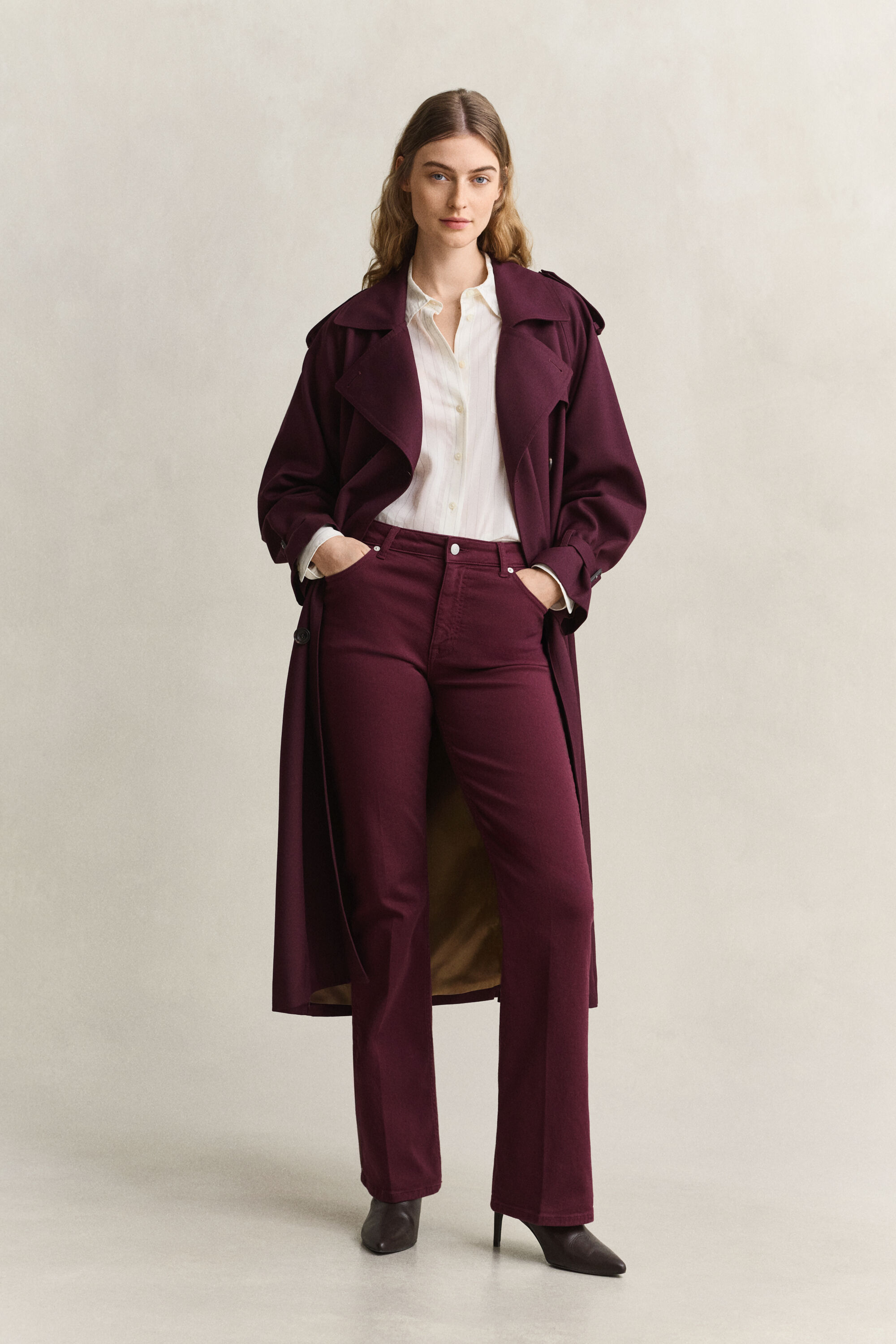 Trenchcoat aus Wollgemisch