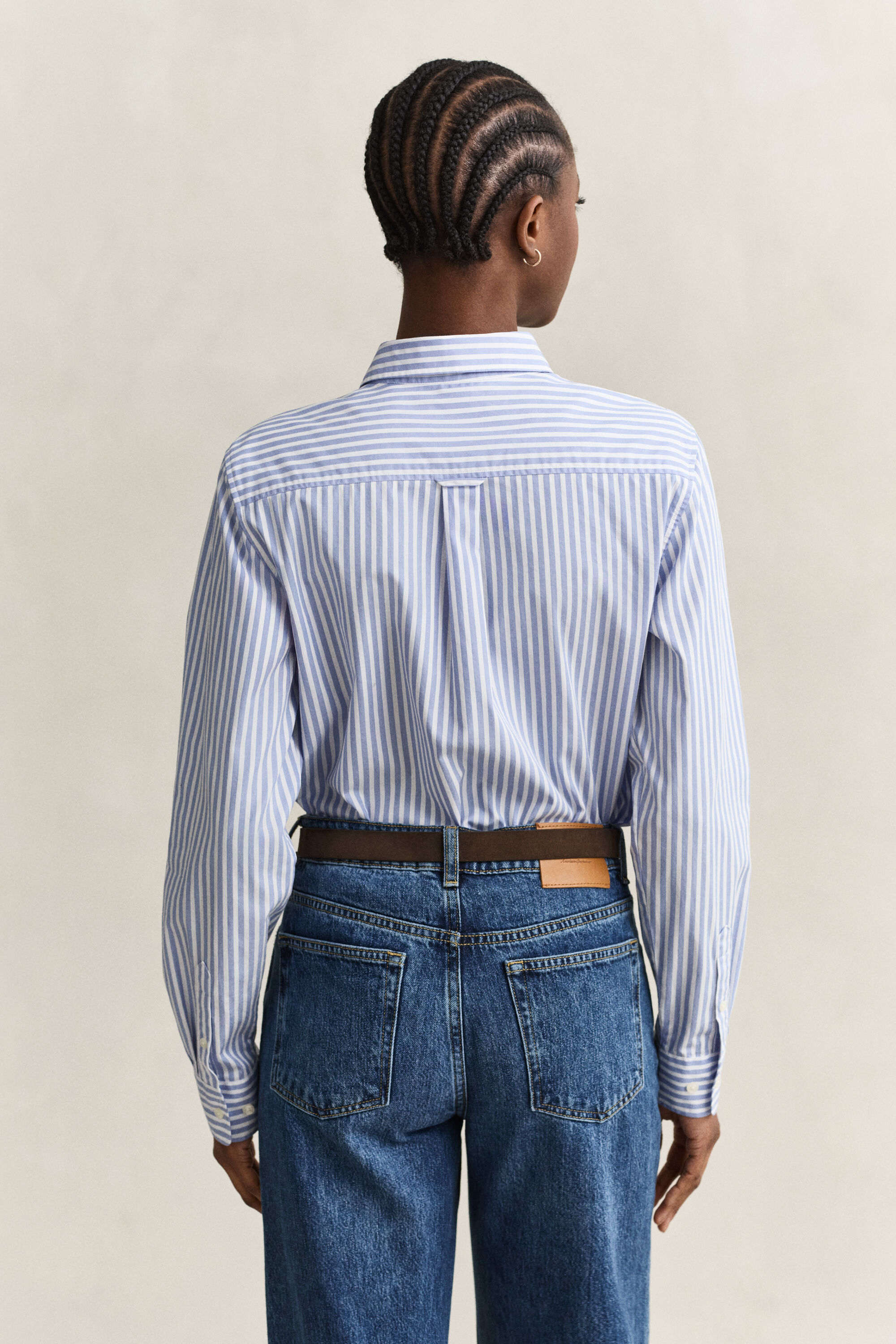 Regular Fit Classic Popeline-Bluse mit Streifen