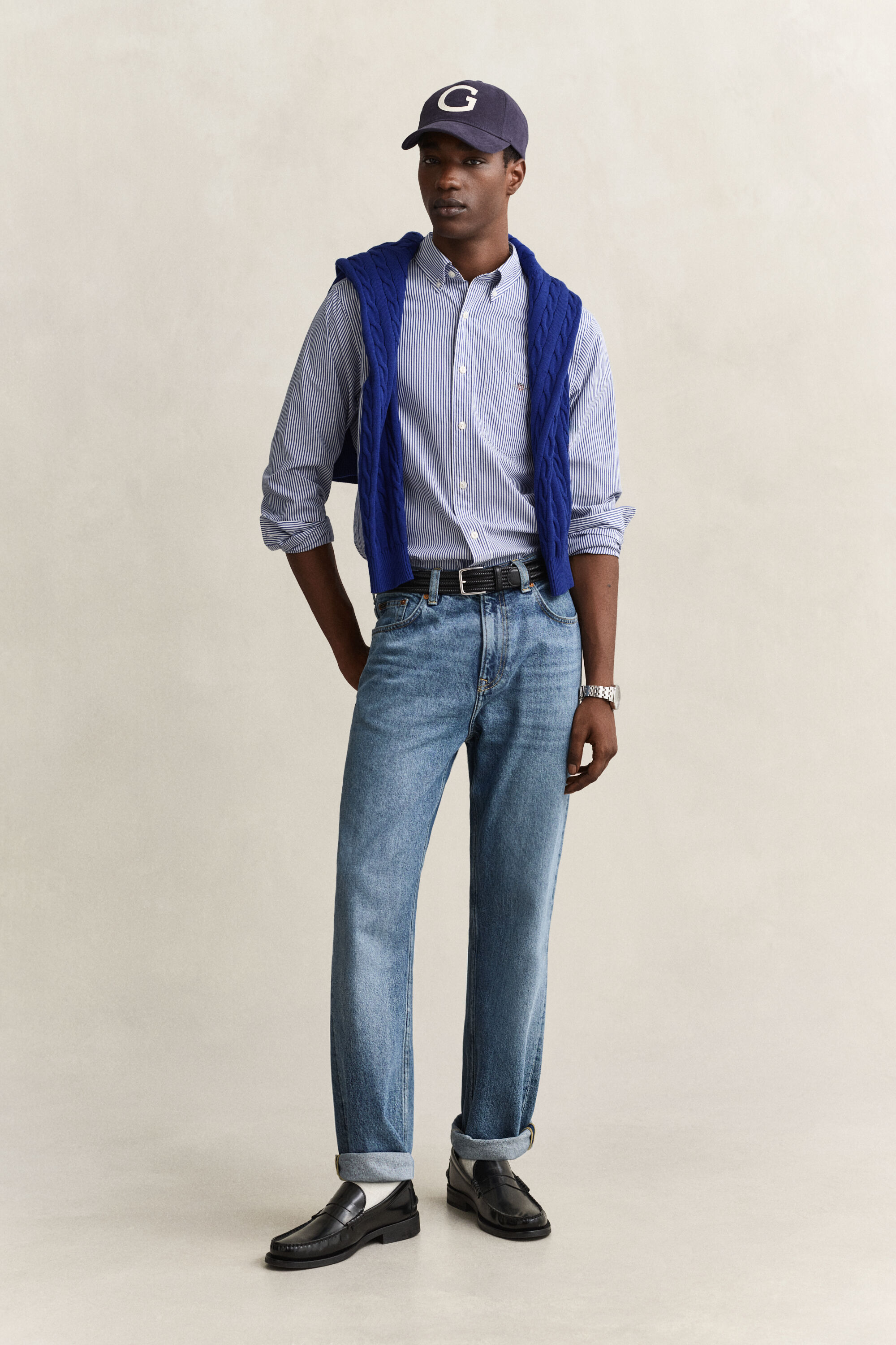 Banker Stripe Classic Popeline Hemd