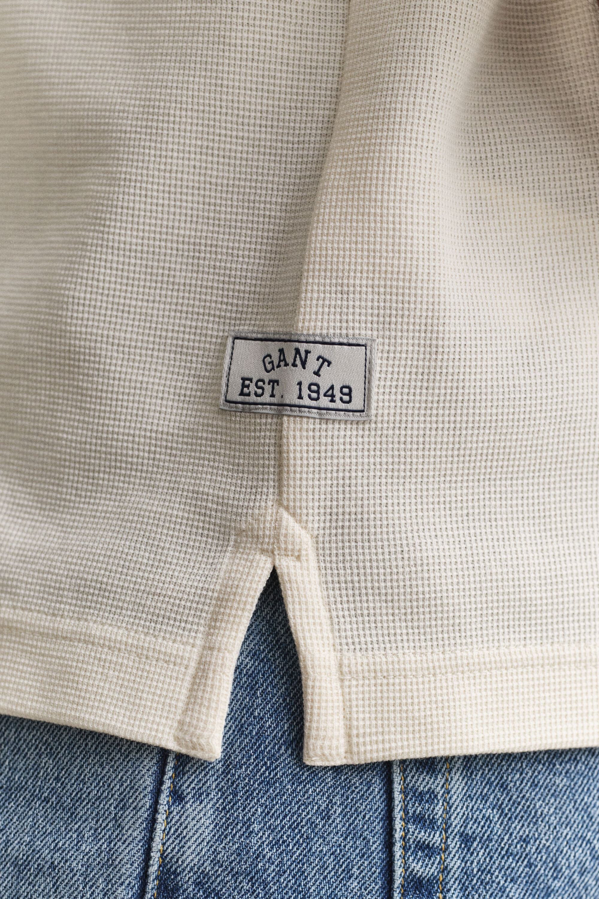 Poloshirt mit Waffelstruktur