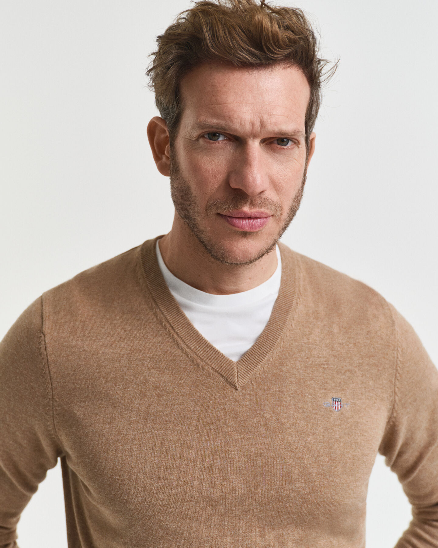 Klassischer V-Neck Pullover aus Baumwolle