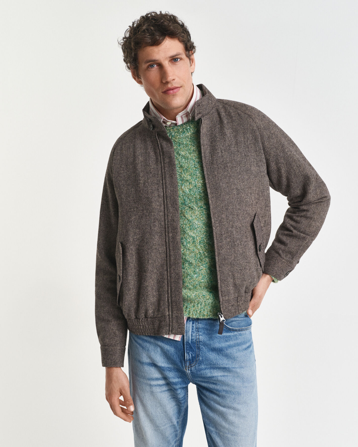 Harrington Jacke aus Wollgemisch