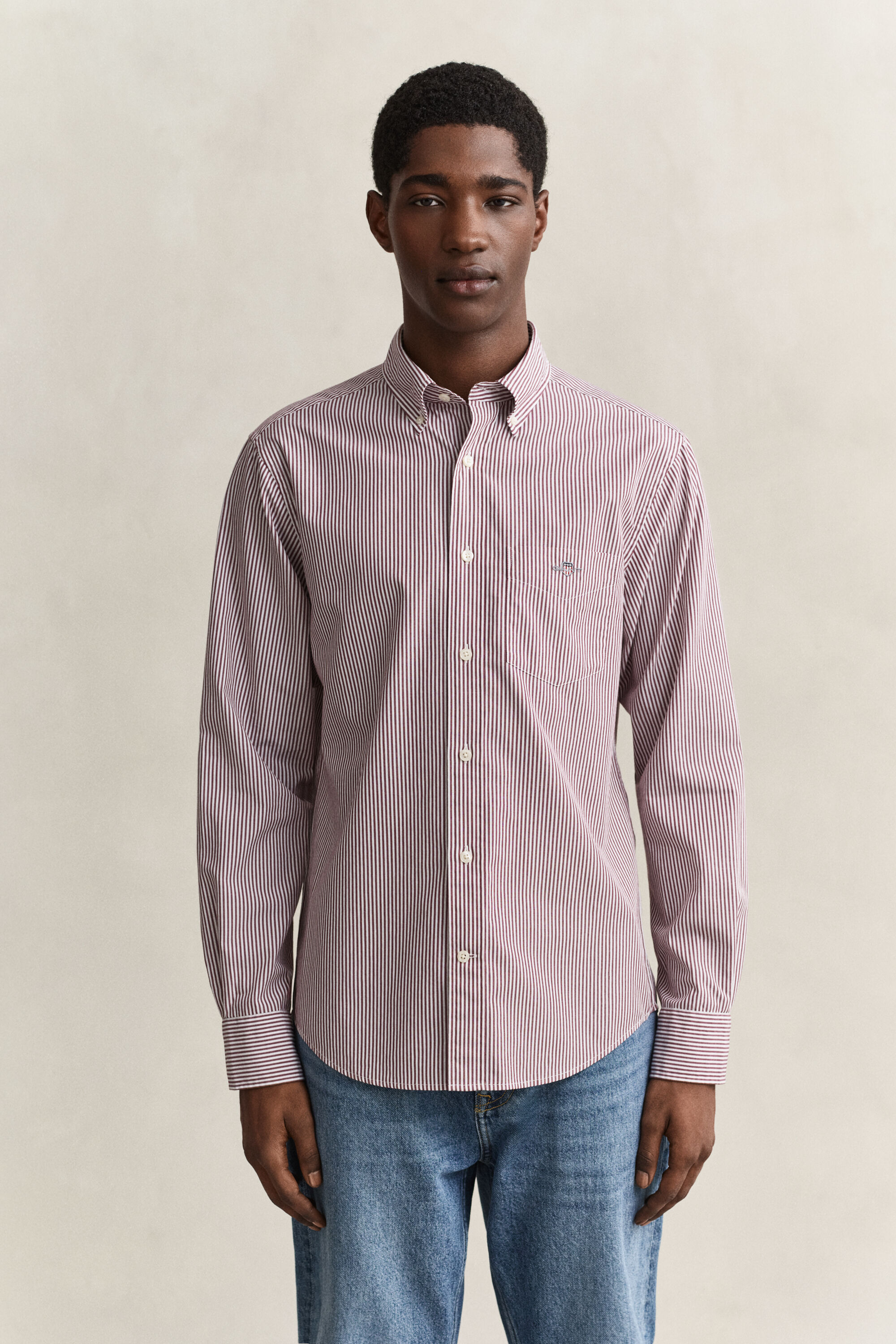 Banker Stripe Classic Popeline Hemd