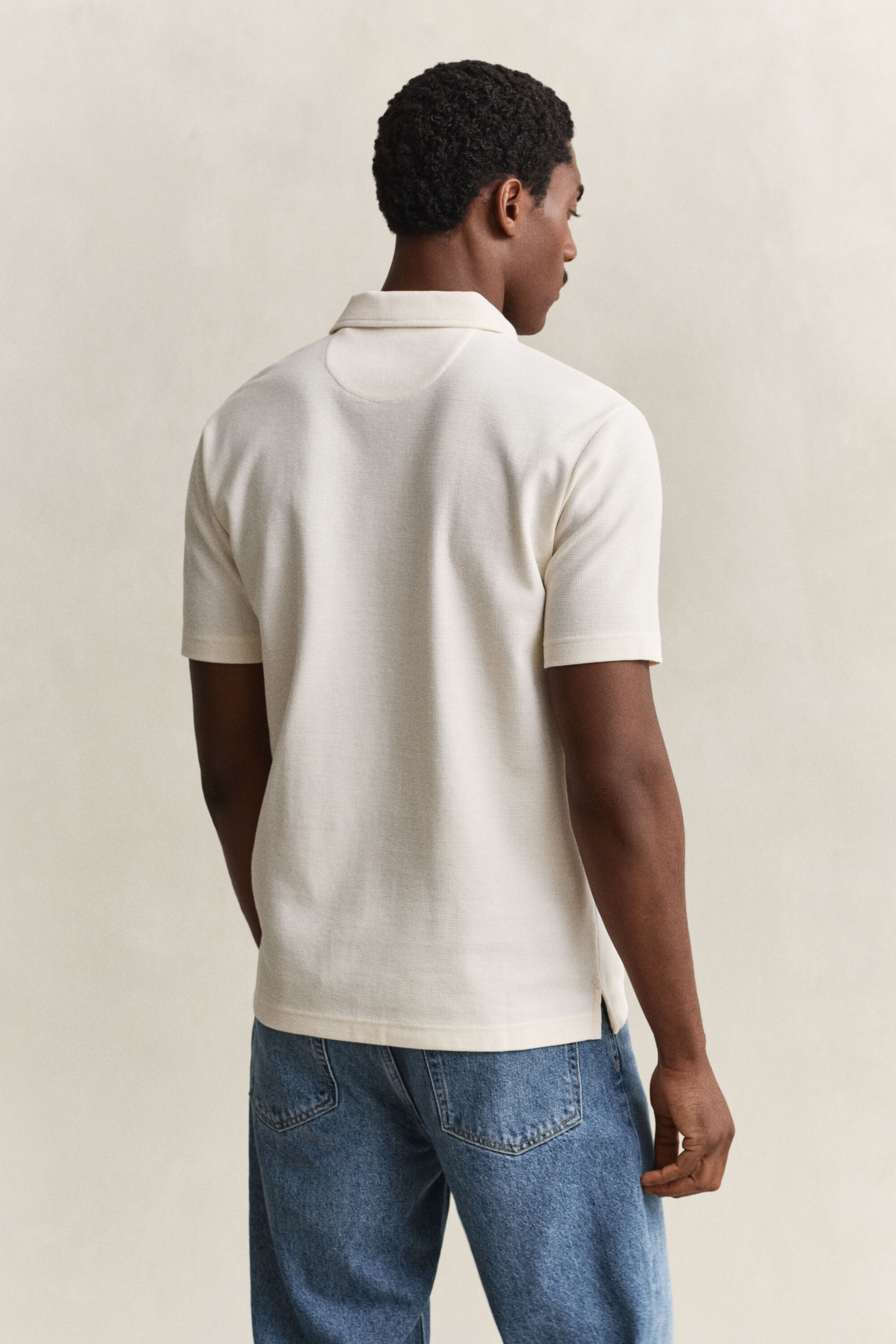Poloshirt mit Waffelstruktur