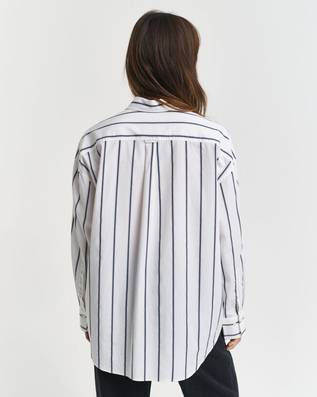 Oversized Classic Popeline Bluse mit Streifen