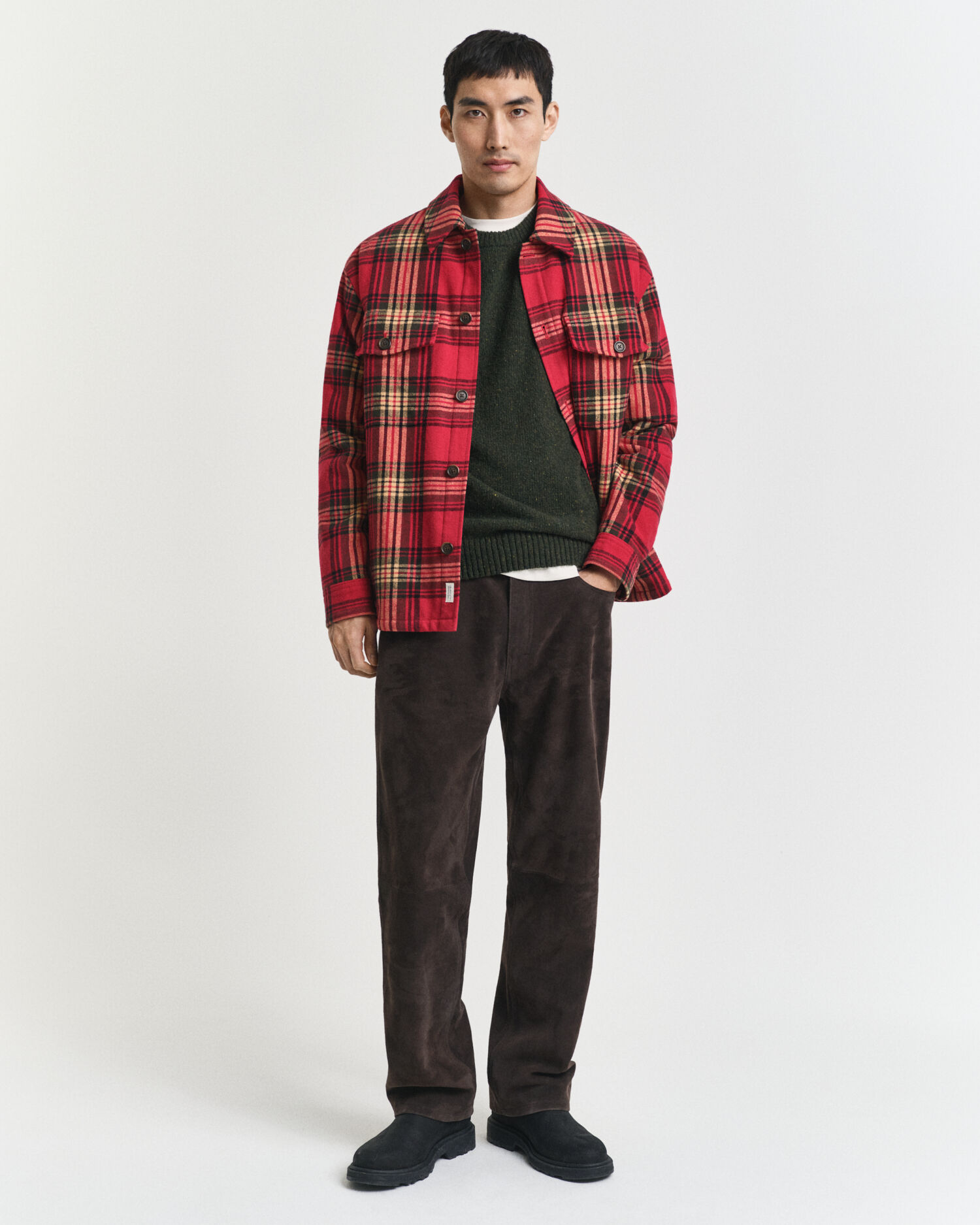 Wollmix Rundhalspullover mit Noppenstruktur