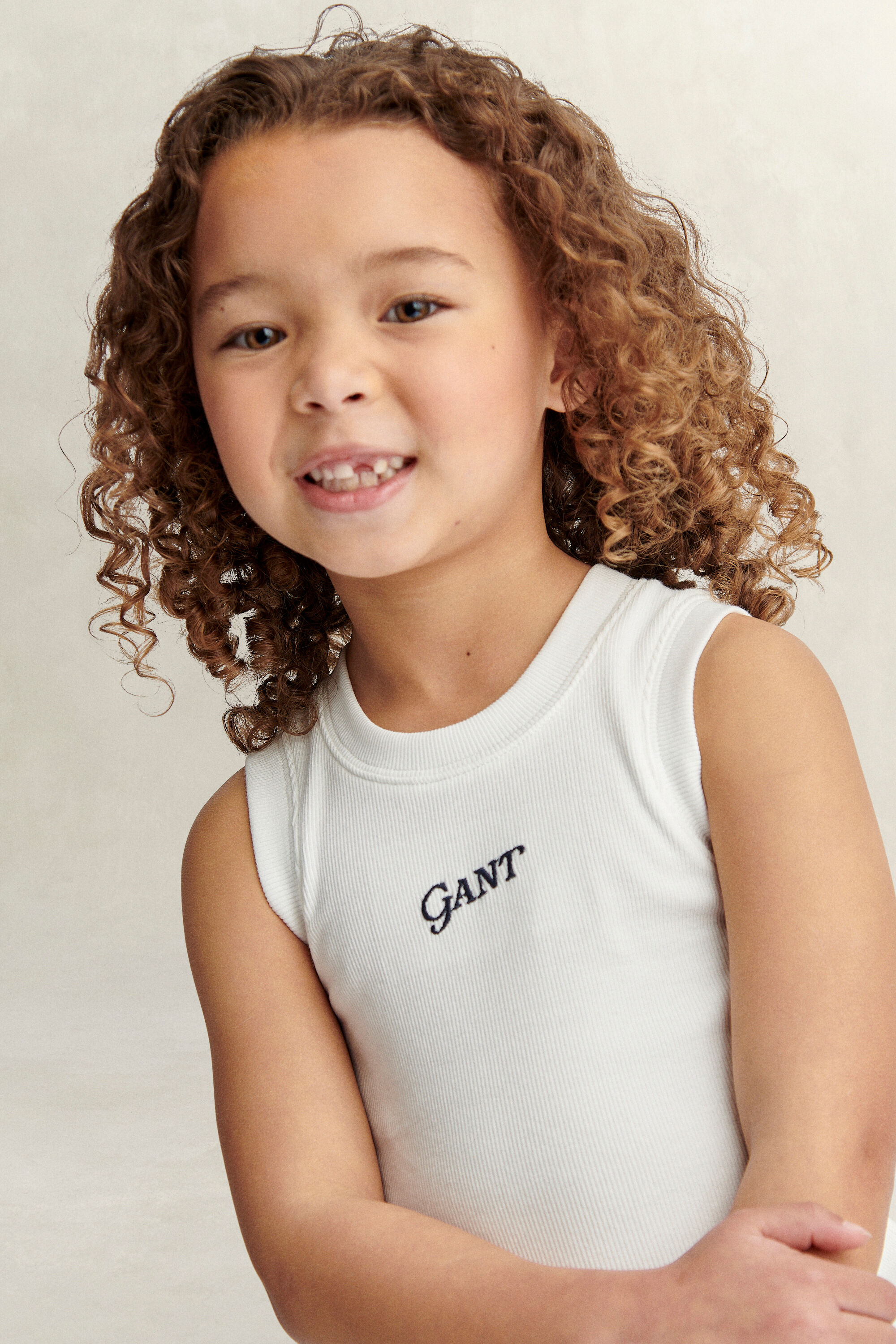 Girls Geripptes Logo Tanktop