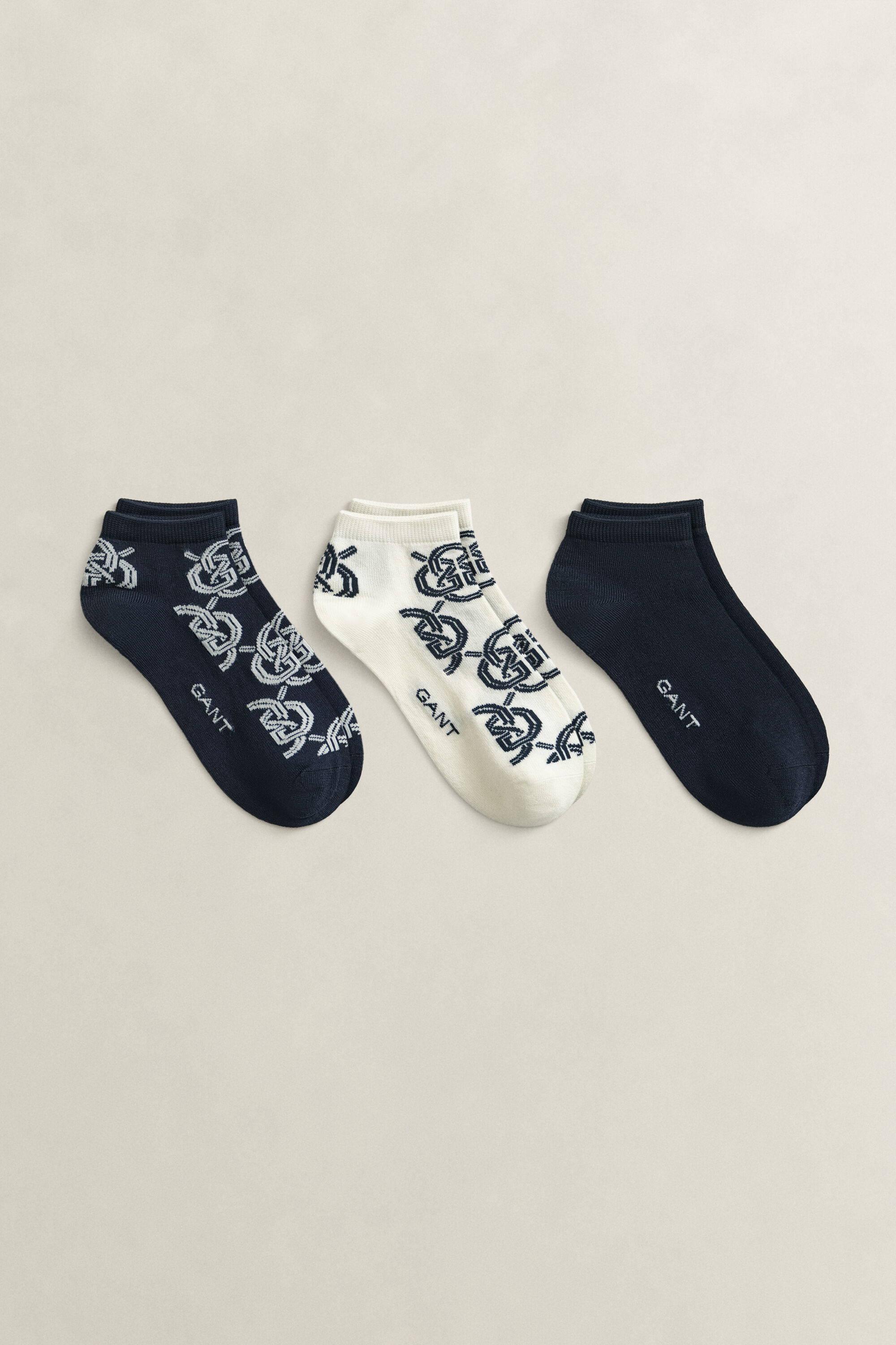 3er-Pack Monogram Knöchelsocken