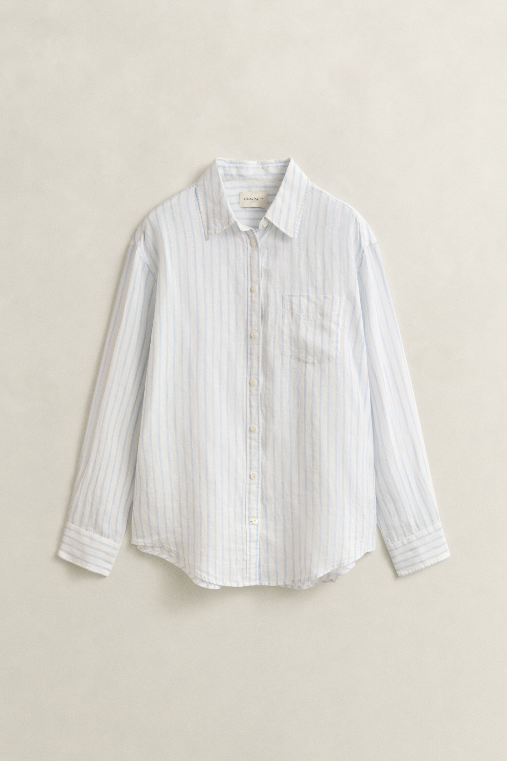 Relaxed Fit Leinen Bluse mit Streifen
